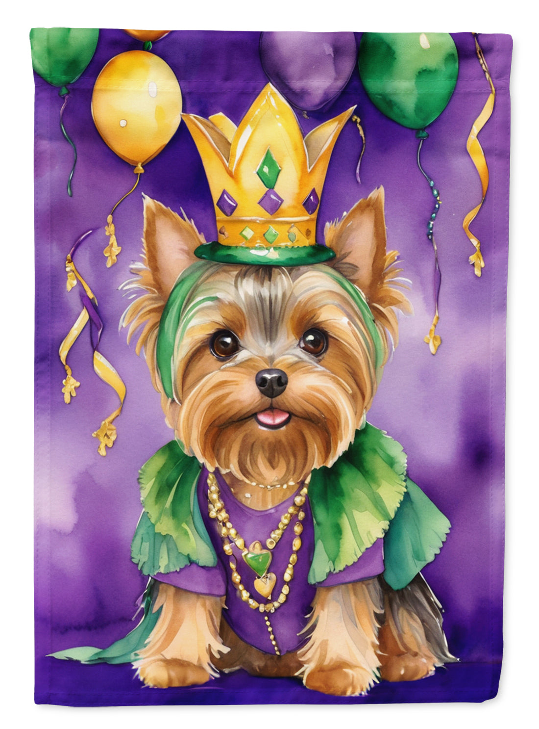 Buy this Yorkshire Terrier King of Mardi Gras Garden Flag