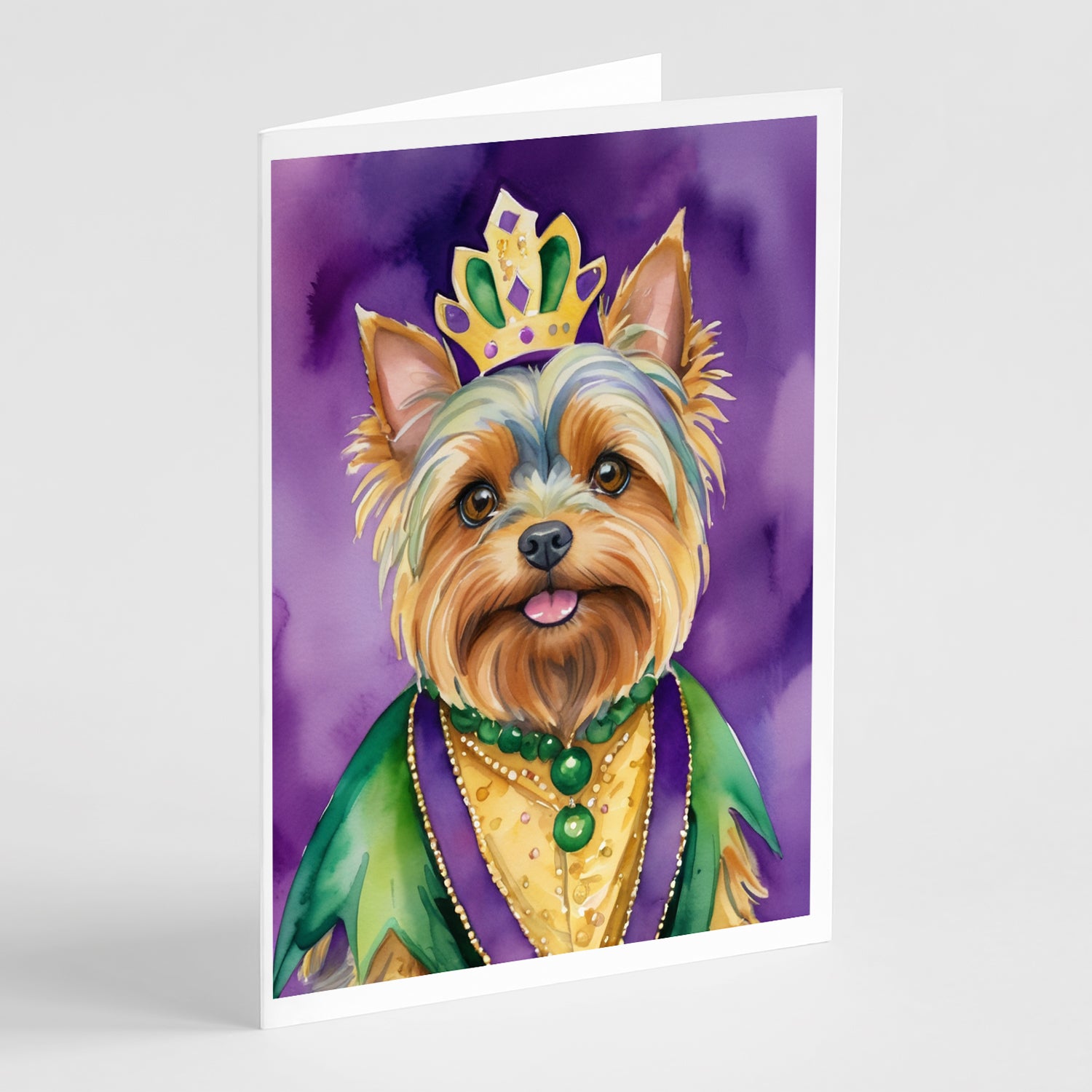 Buy this Yorkshire Terrier King of Mardi Gras Greeting Cards Pack of 8