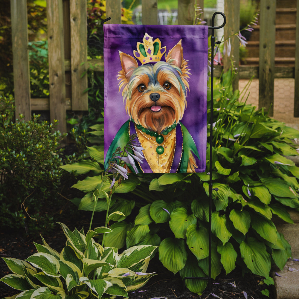 Yorkshire Terrier King of Mardi Gras Garden Flag