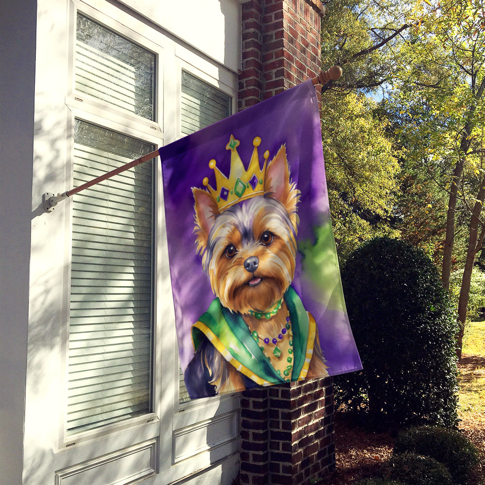 Yorkshire Terrier King of Mardi Gras House Flag