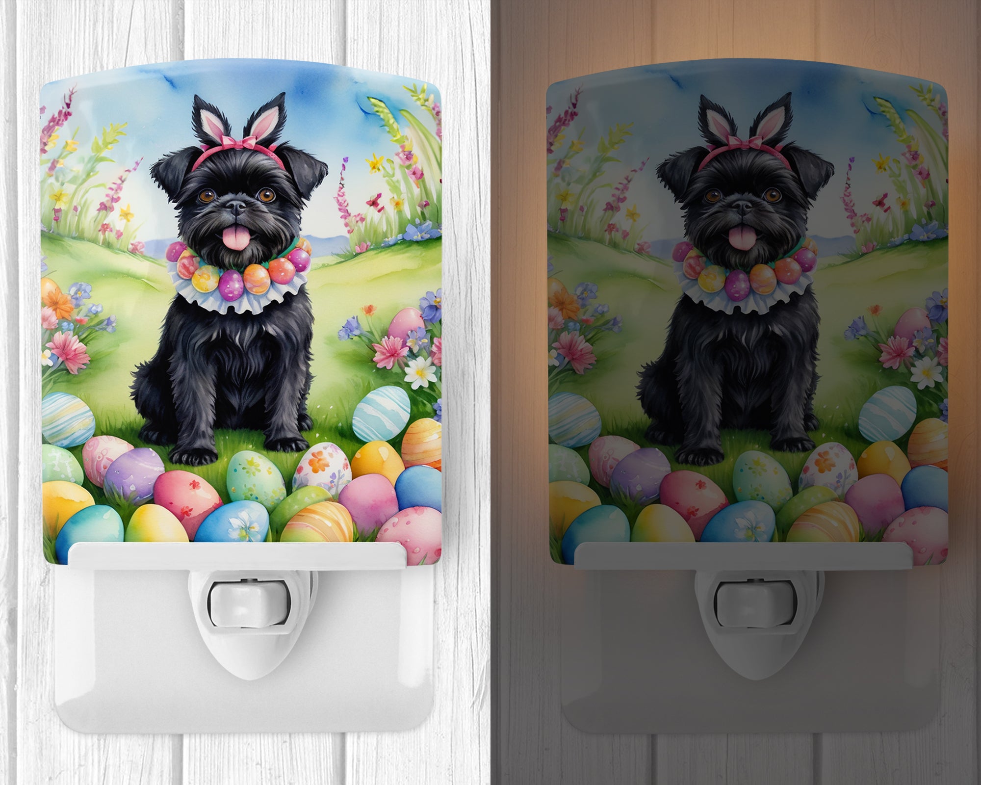 Buy this Affenpinscher Easter Egg Hunt Ceramic Night Light