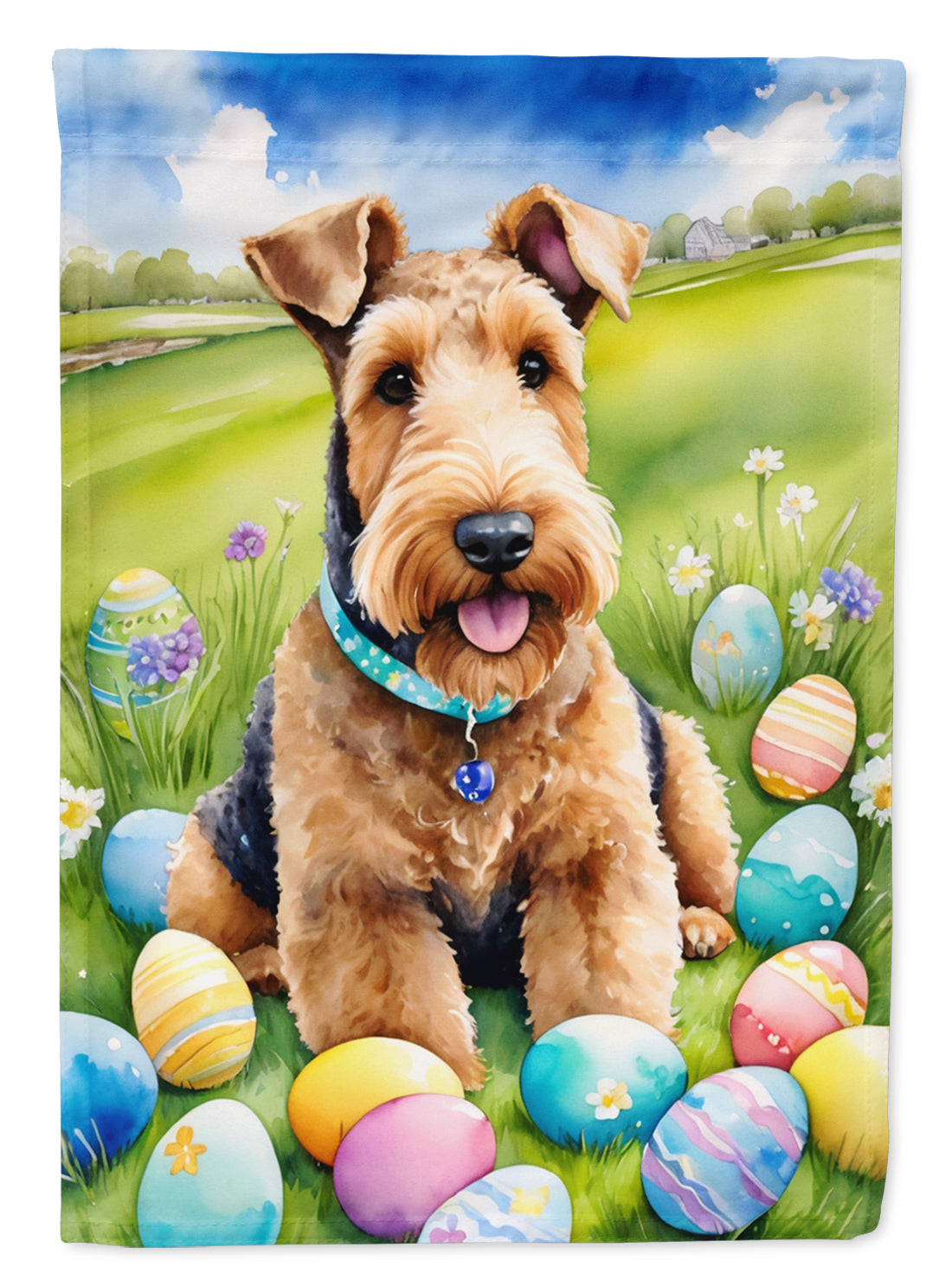 Buy this Airedale Terrier Easter Egg Hunt Garden Flag