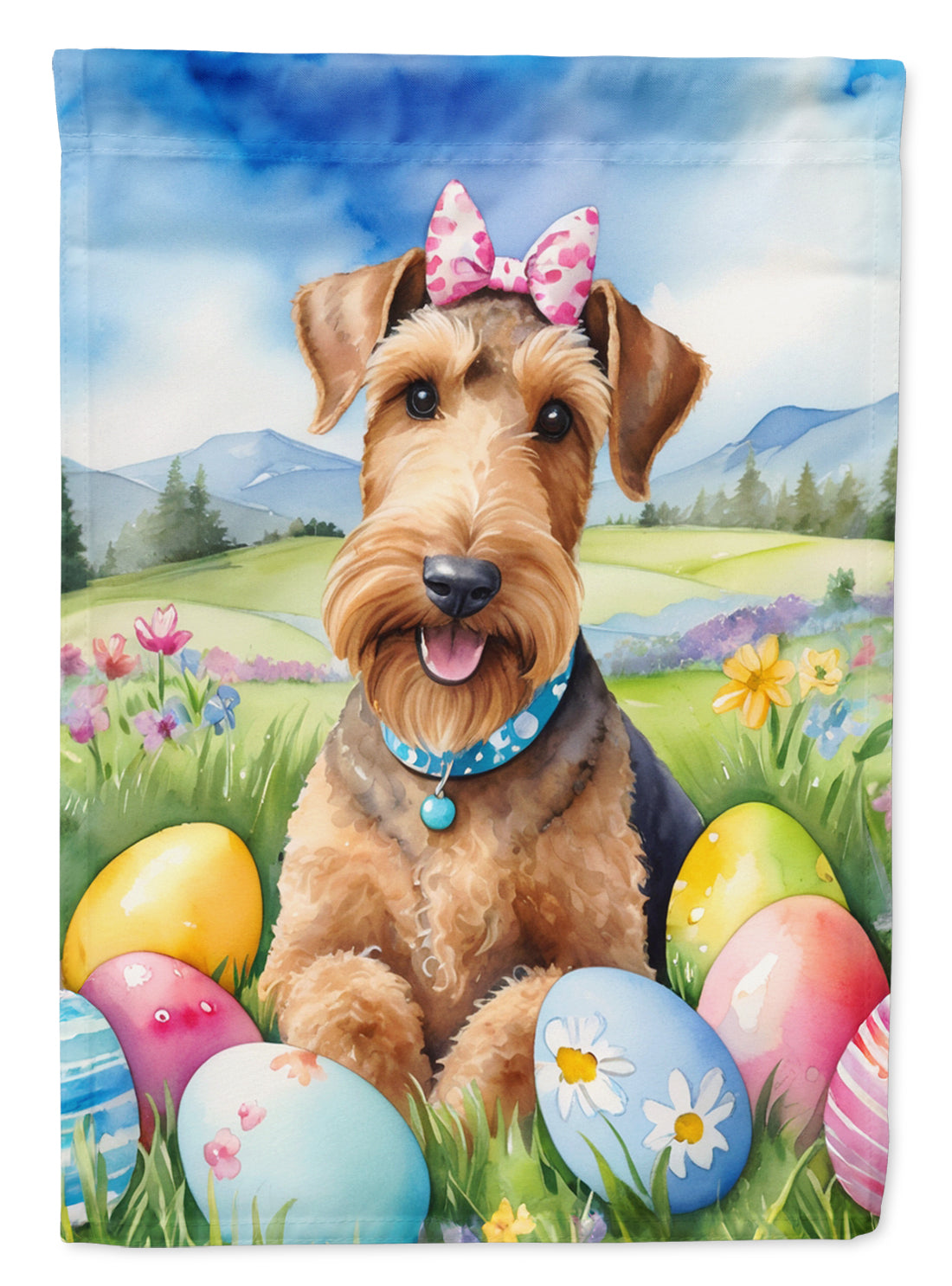 Buy this Airedale Terrier Easter Egg Hunt House Flag