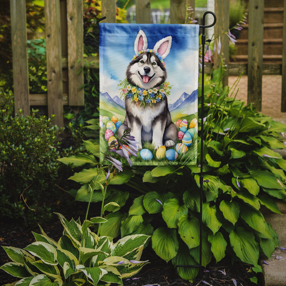 Alaskan Malamute Easter Egg Hunt Garden Flag