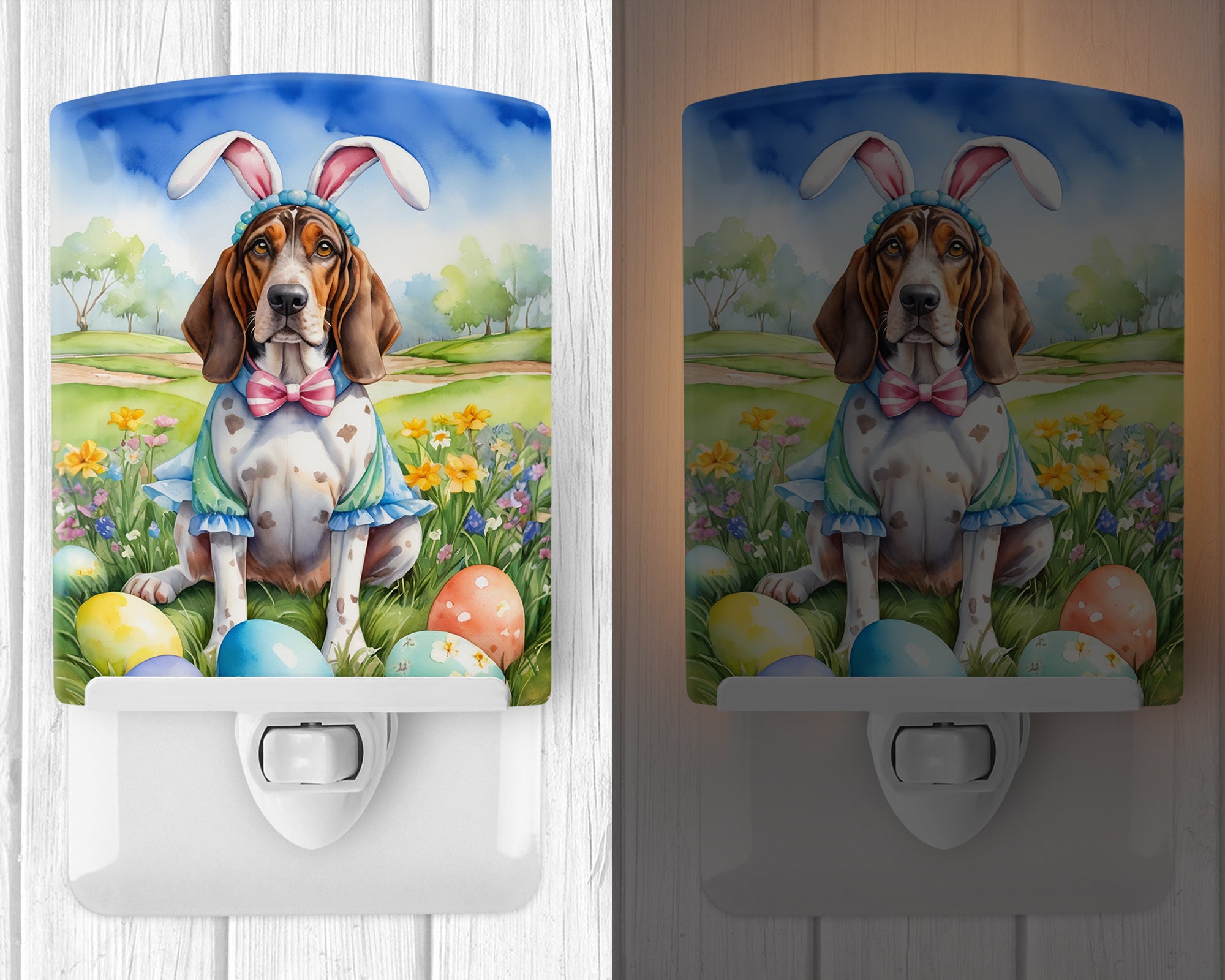 Buy this American English Coonhound Easter Egg Hunt Ceramic Night Light