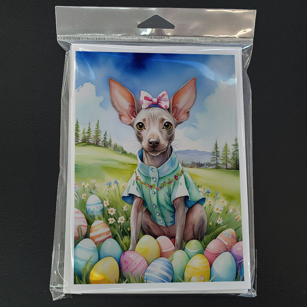 American Hairless Terrier Easter Egg Hunt Greeting Cards Pack of 8