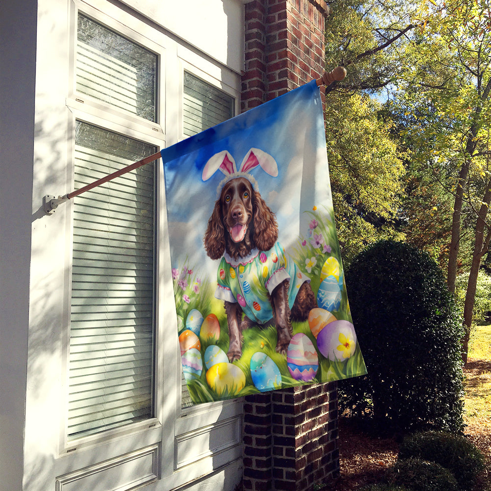 American Water Spaniel Easter Egg Hunt House Flag