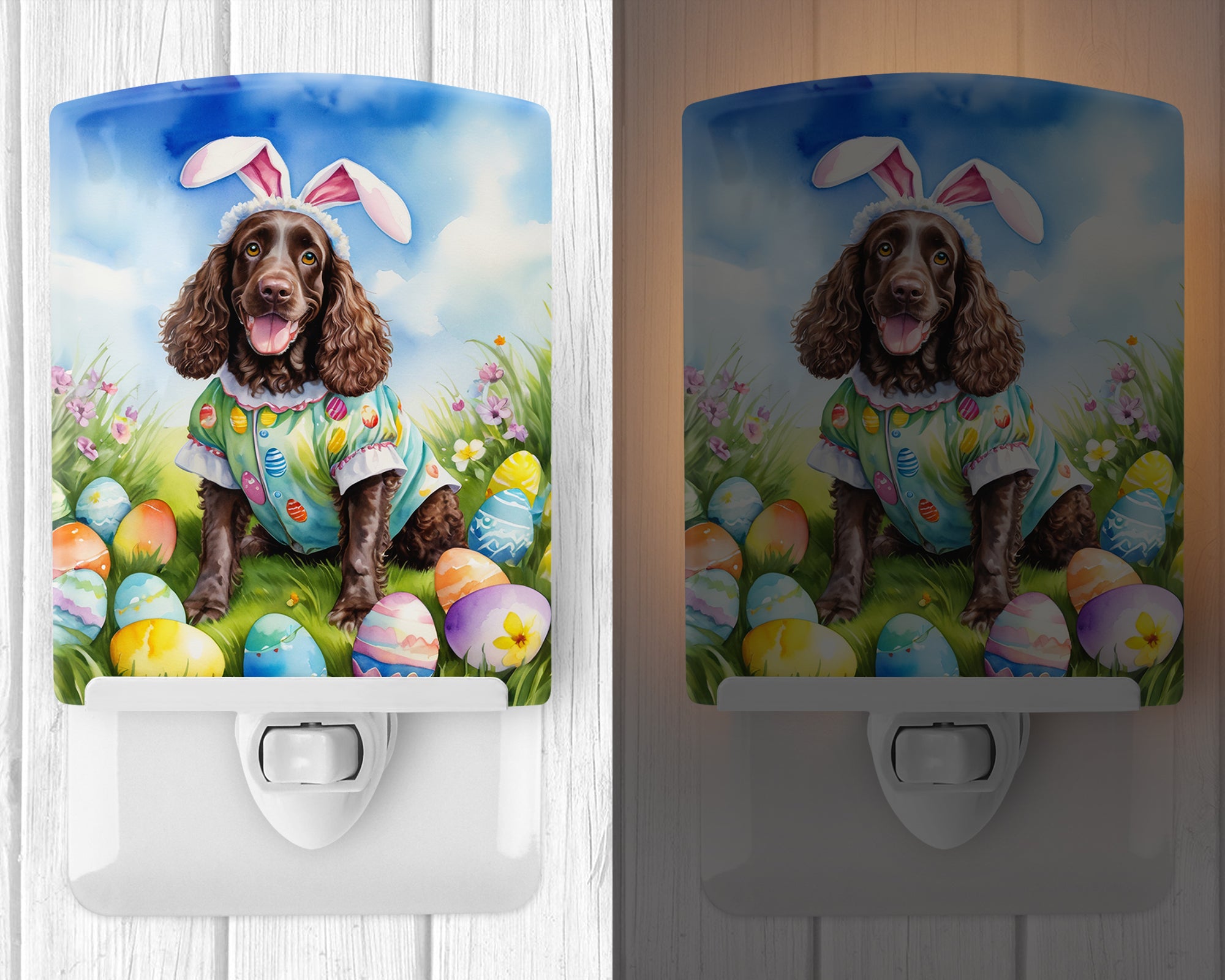 Buy this American Water Spaniel Easter Egg Hunt Ceramic Night Light