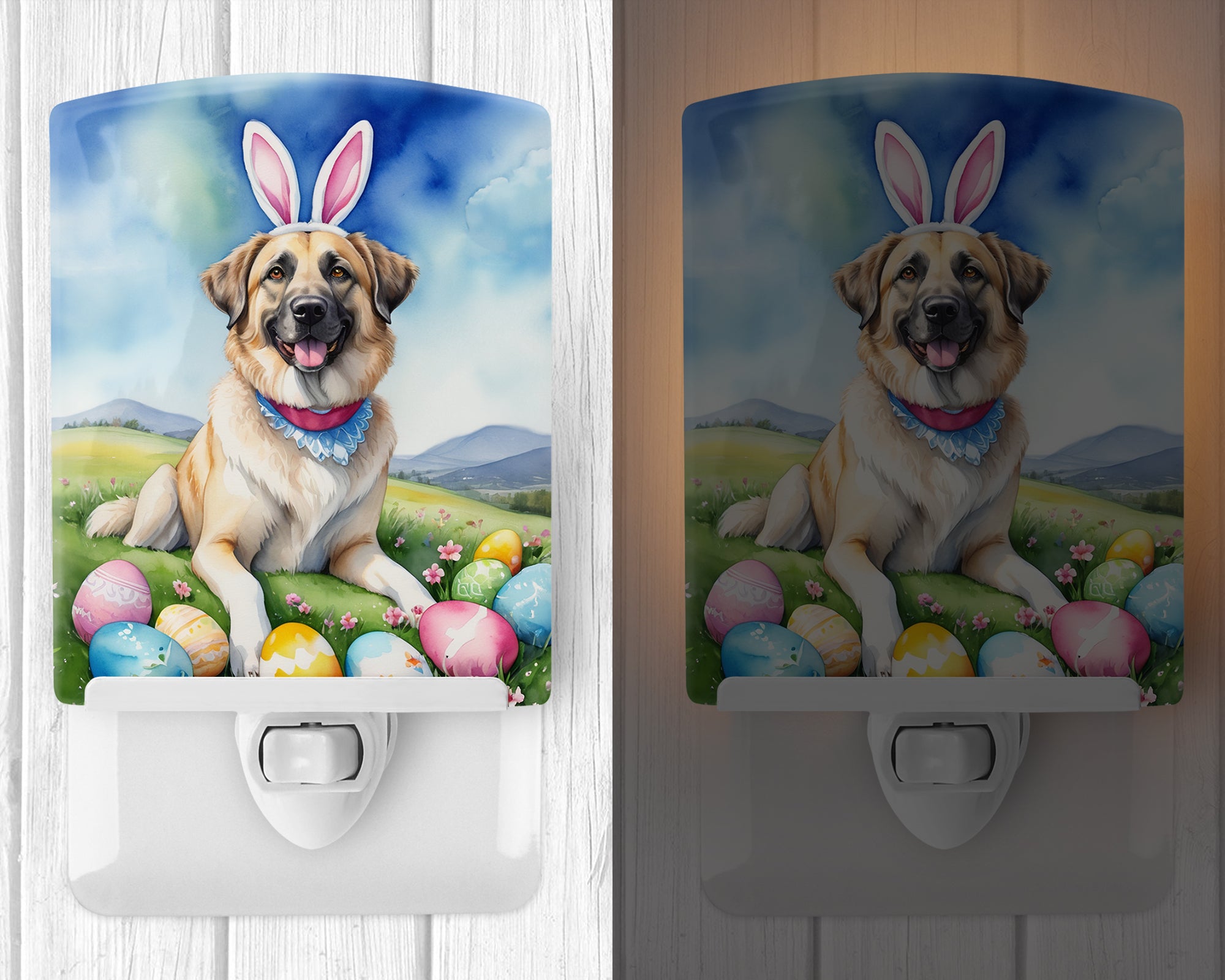 Anatolian Shepherd Dog Easter Egg Hunt Ceramic Night Light