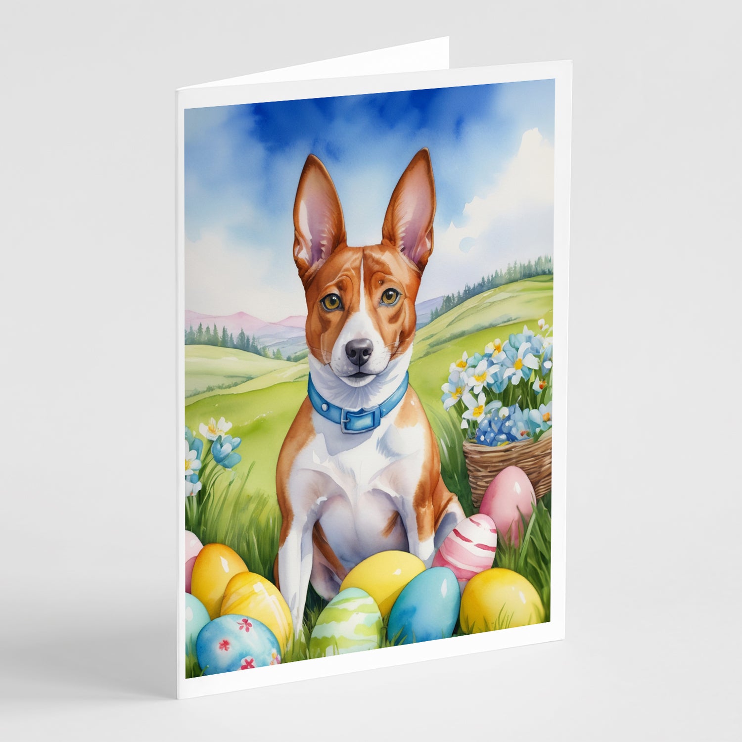 Buy this Basenji Easter Egg Hunt Greeting Cards Pack of 8