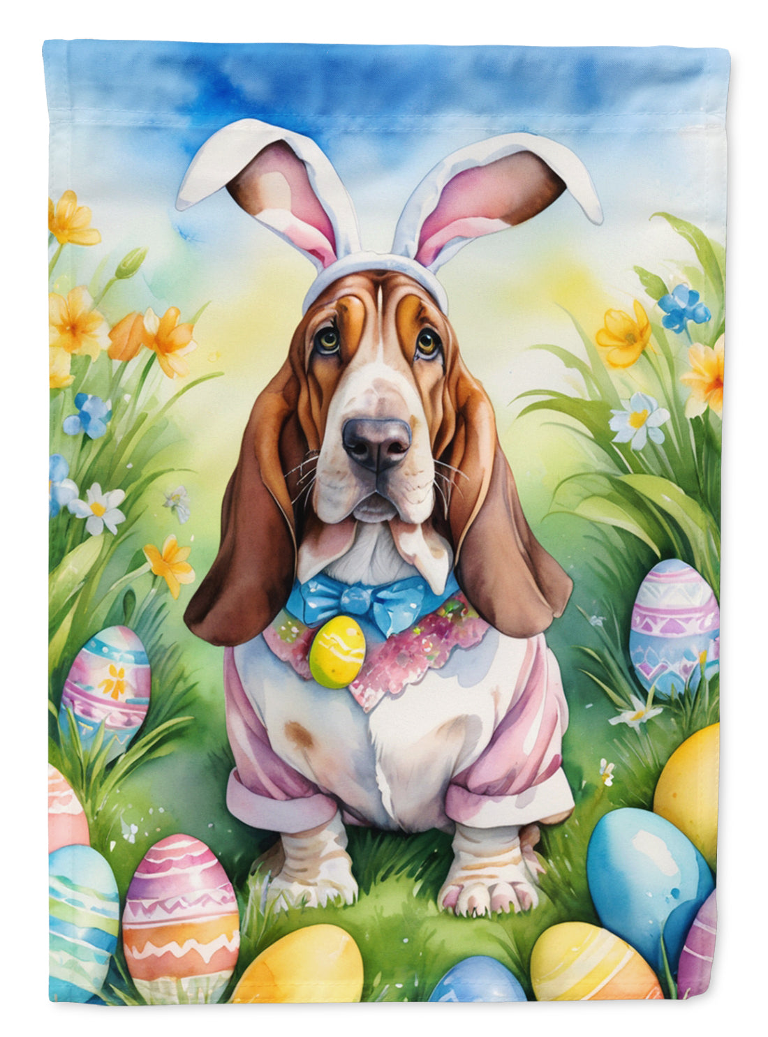 Buy this Basset Hound Easter Egg Hunt House Flag