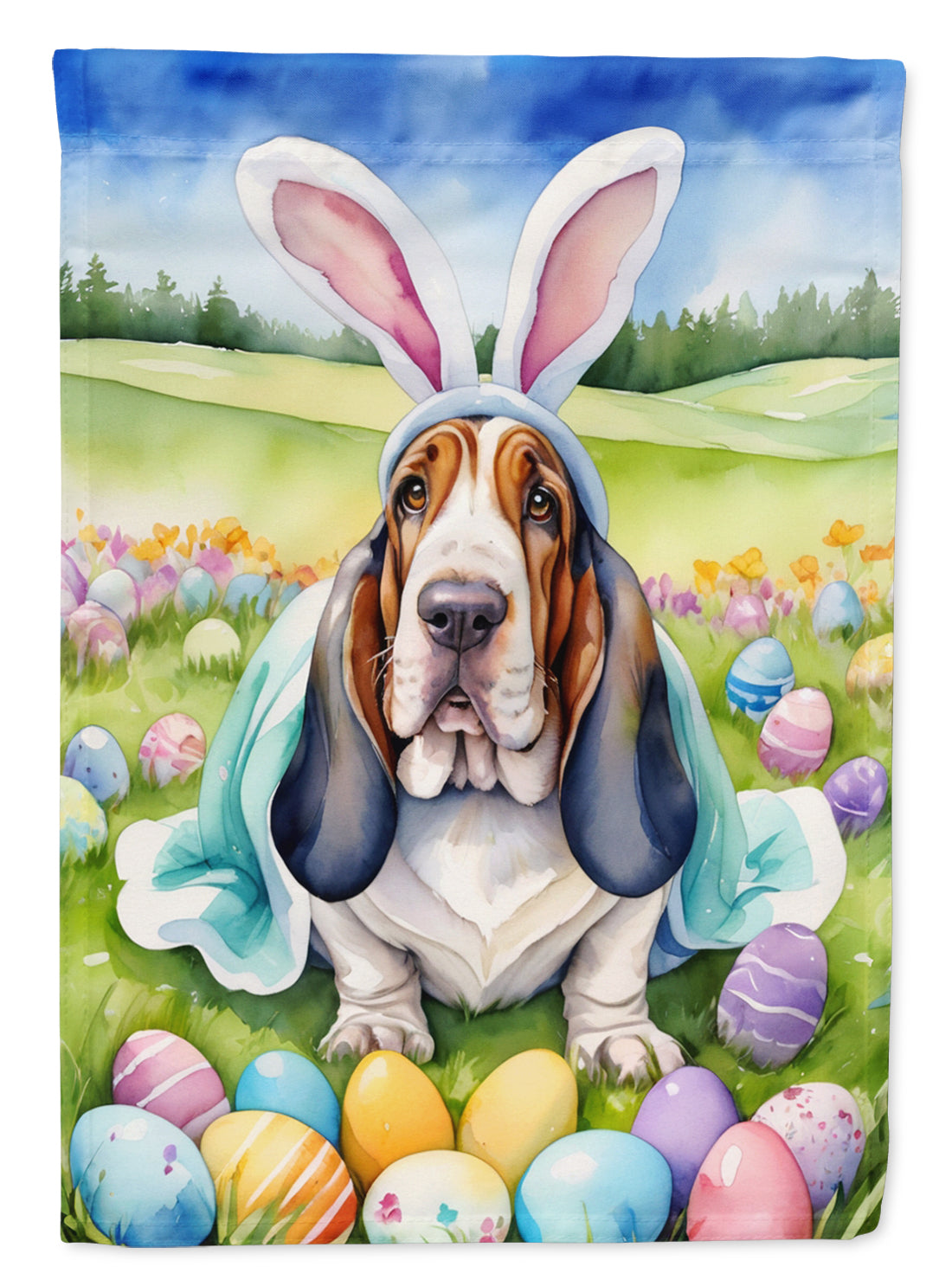 Buy this Basset Hound Easter Egg Hunt House Flag