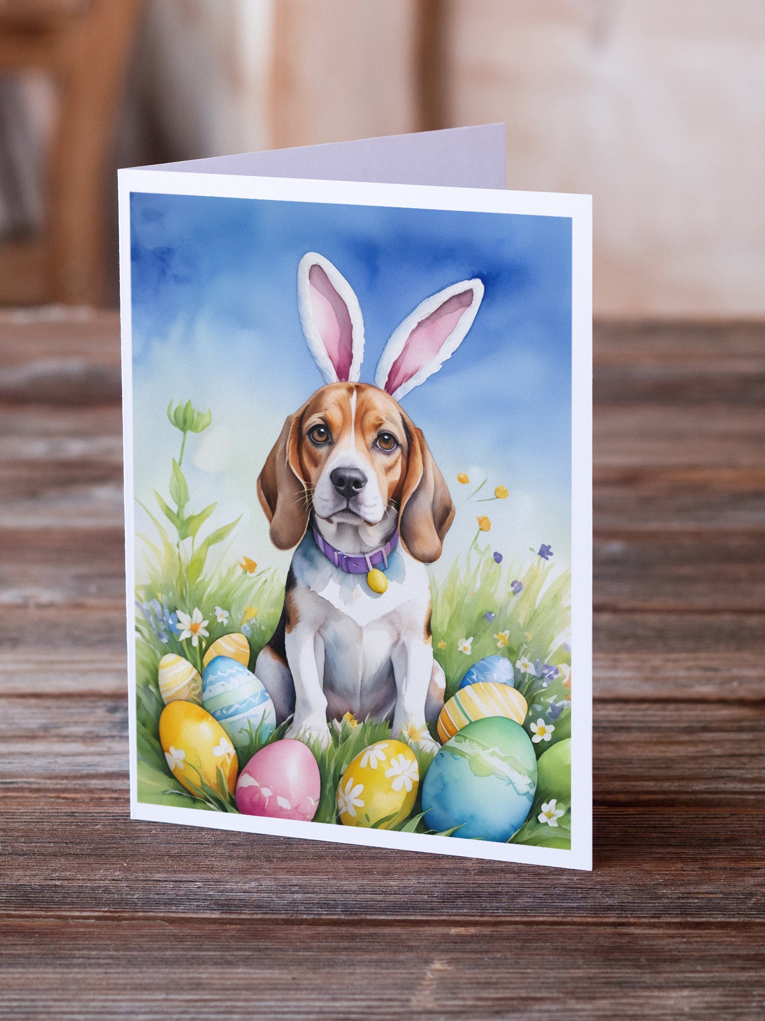 Buy this Beagle Easter Egg Hunt Greeting Cards Pack of 8