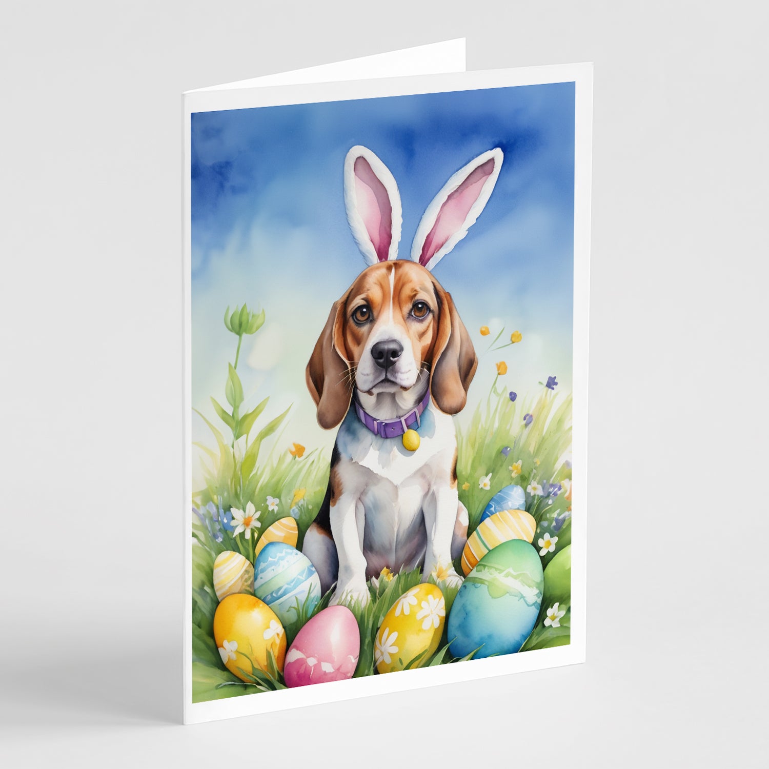 Buy this Beagle Easter Egg Hunt Greeting Cards Pack of 8