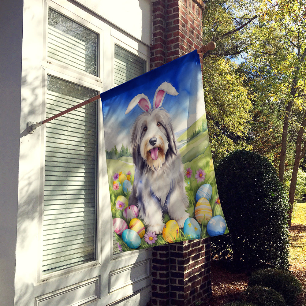 Bearded Collie Easter Egg Hunt House Flag