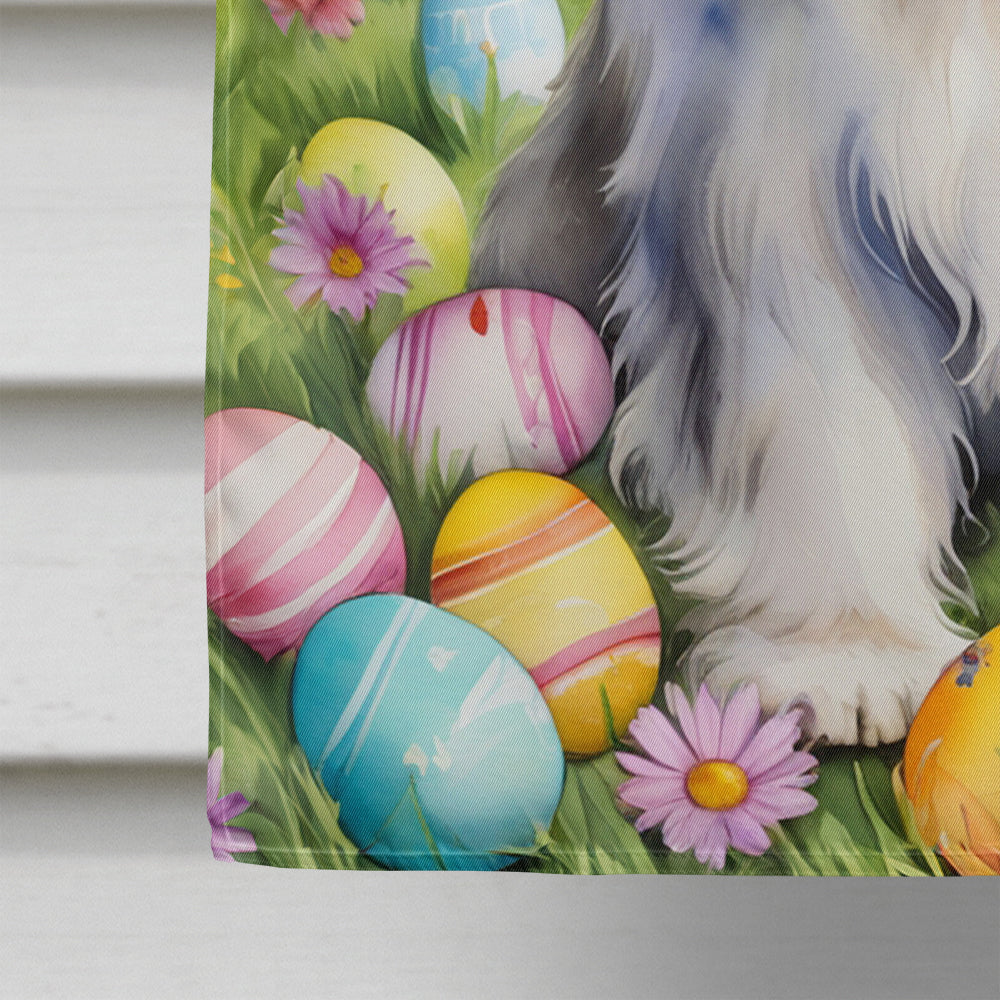 Bearded Collie Easter Egg Hunt House Flag