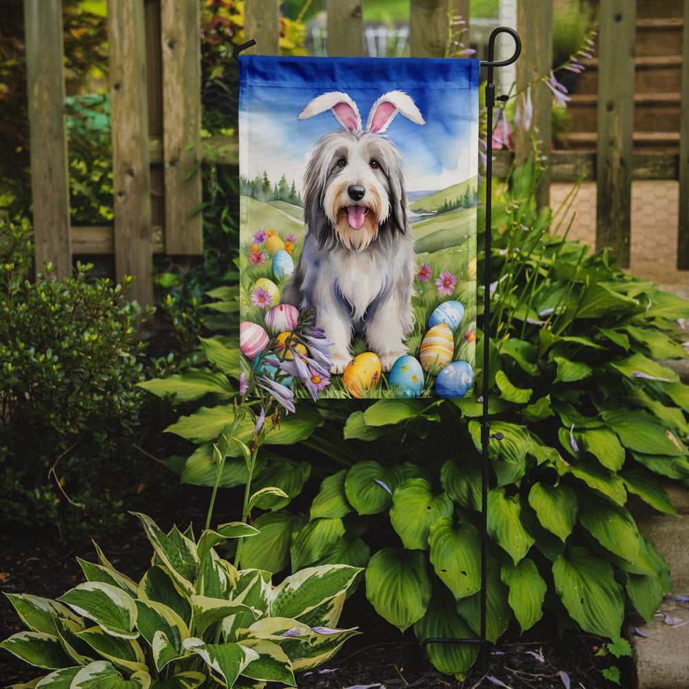 Bearded Collie Easter Egg Hunt Garden Flag