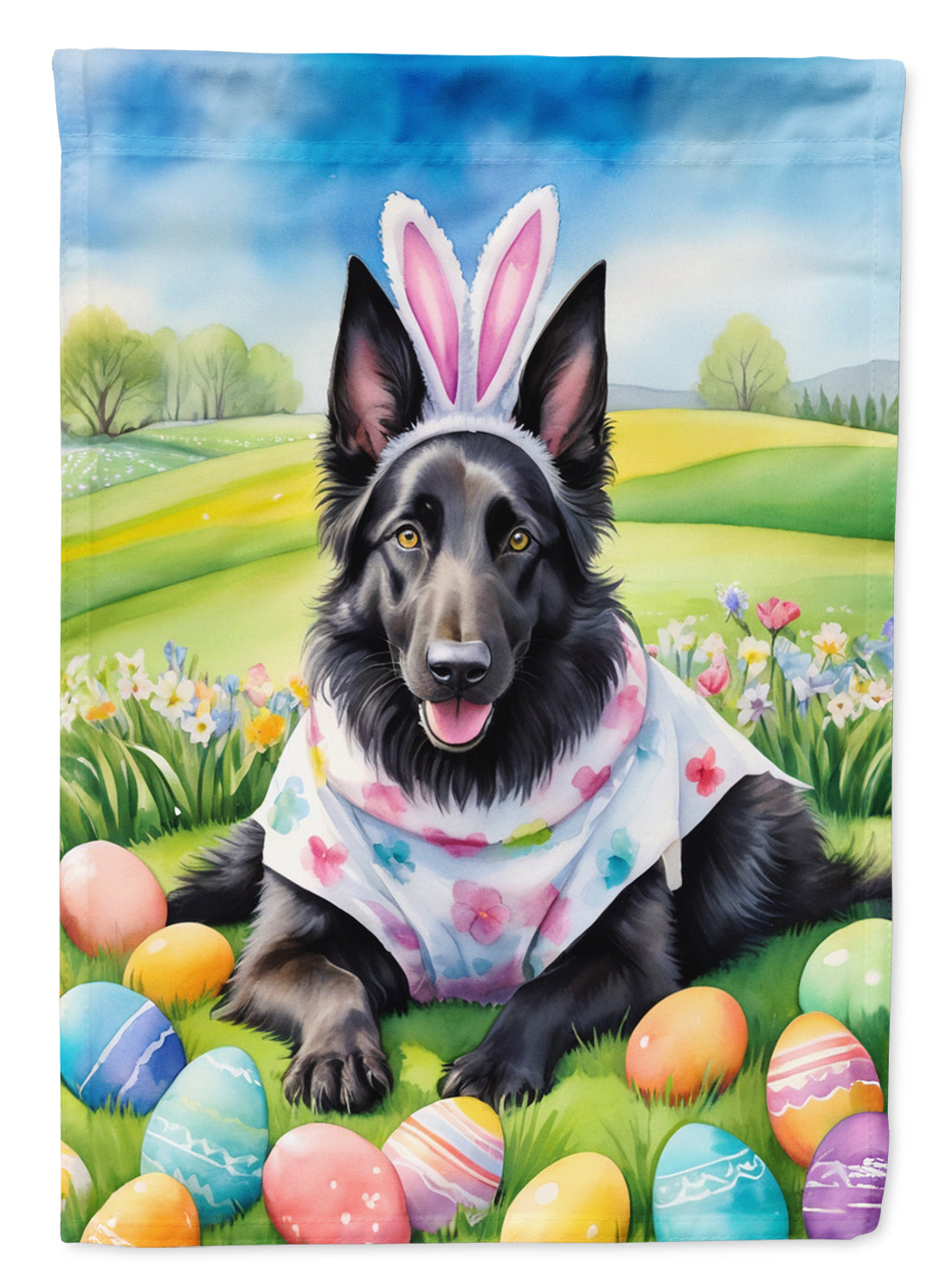 Buy this Belgian Sheepdog Easter Egg Hunt Garden Flag