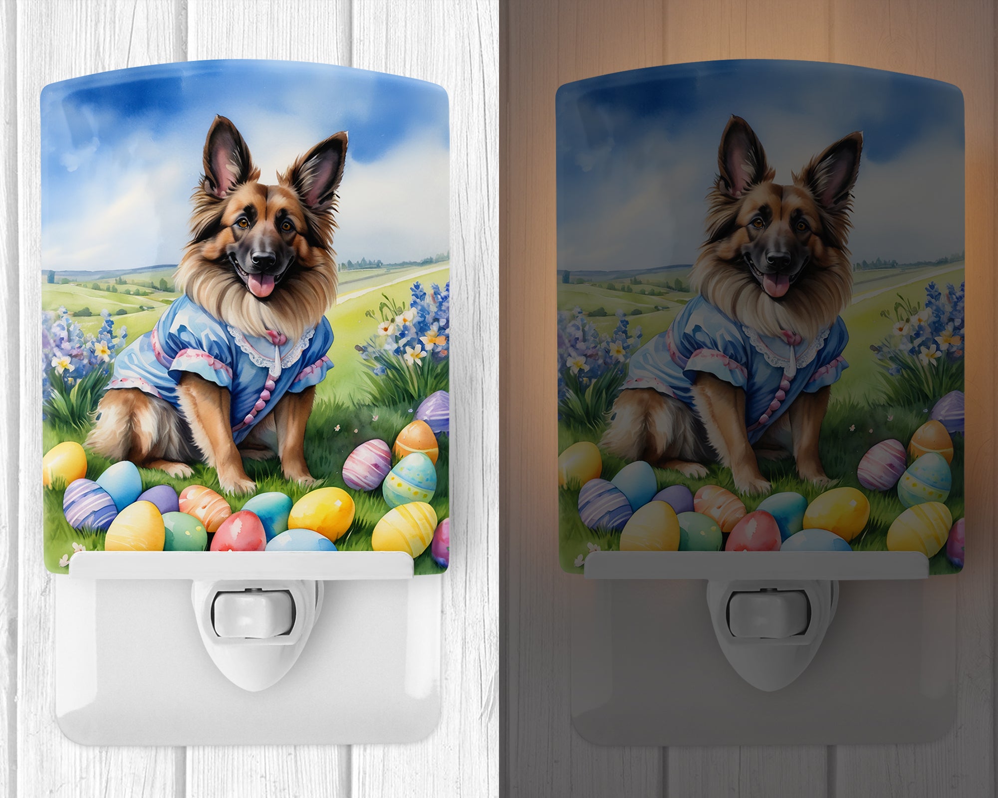 Buy this Belgian Tervuren Easter Egg Hunt Ceramic Night Light