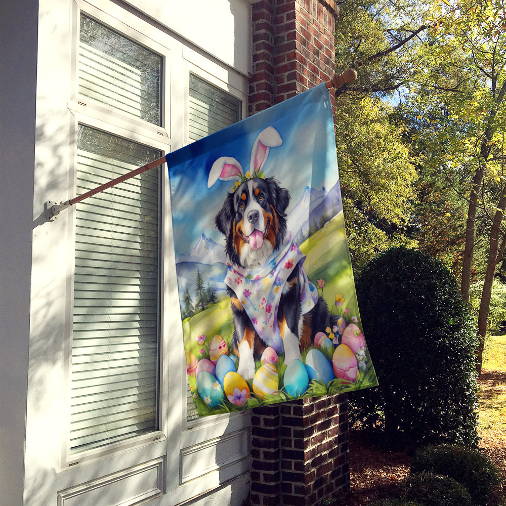 Bernese Mountain Dog Easter Egg Hunt House Flag