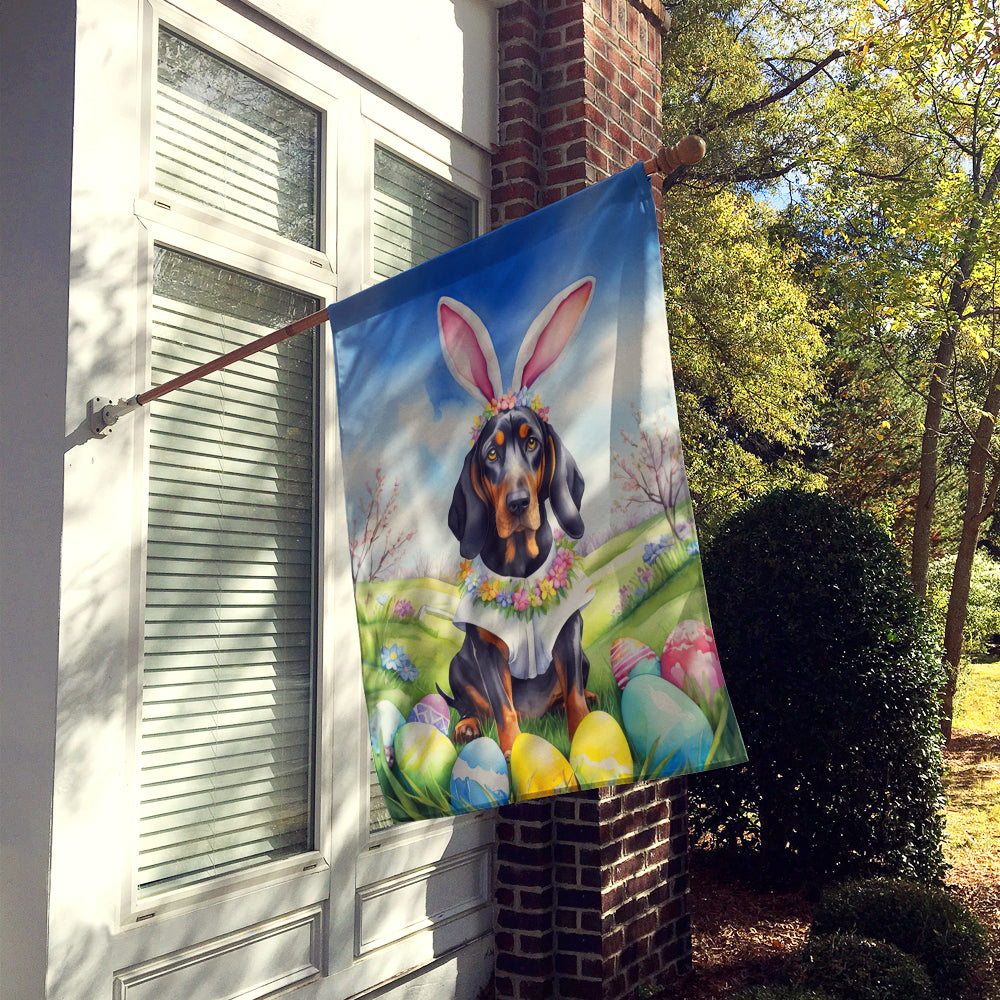 Black and Tan Coonhound Easter Egg Hunt House Flag