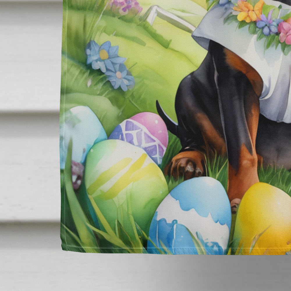 Black and Tan Coonhound Easter Egg Hunt House Flag