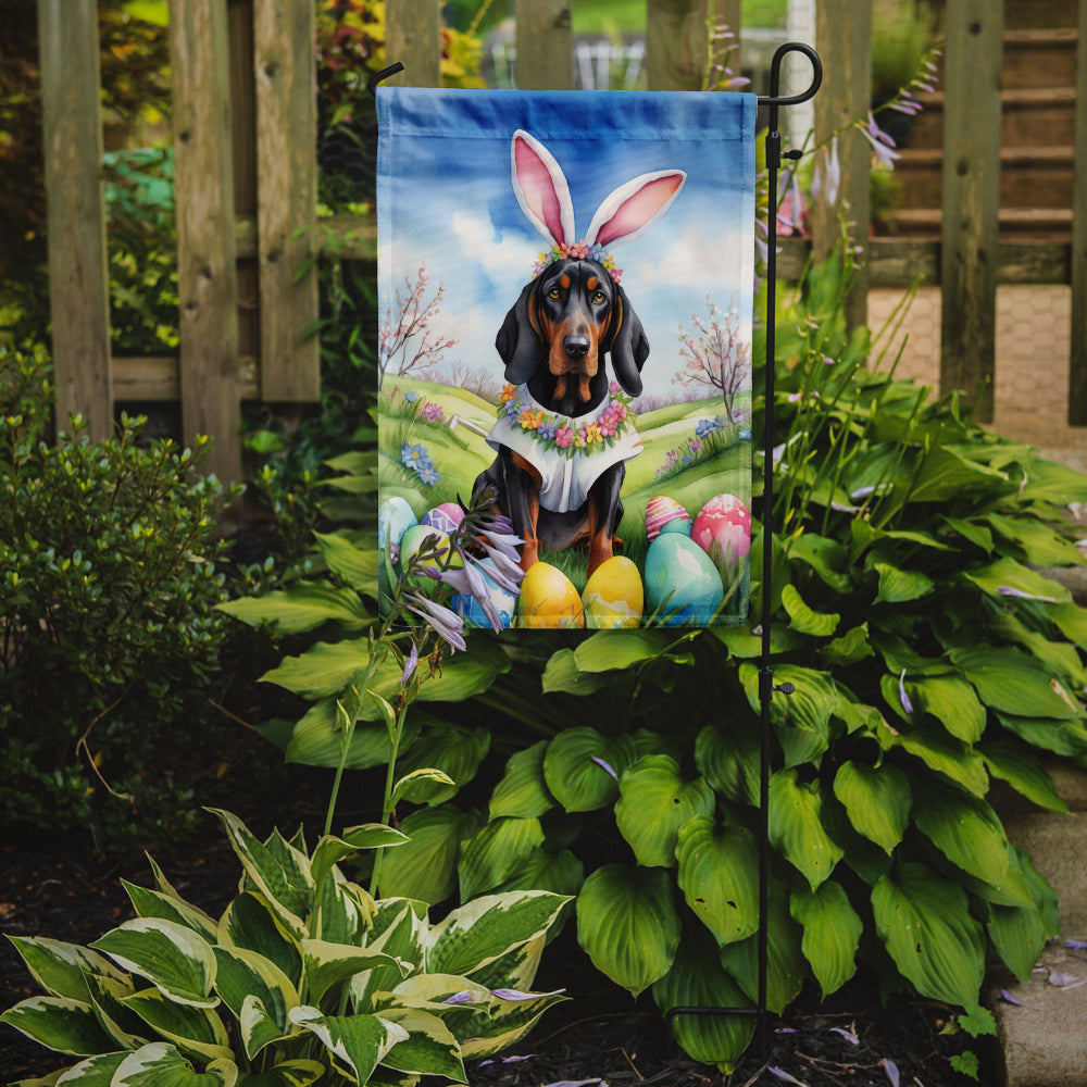 Black and Tan Coonhound Easter Egg Hunt Garden Flag