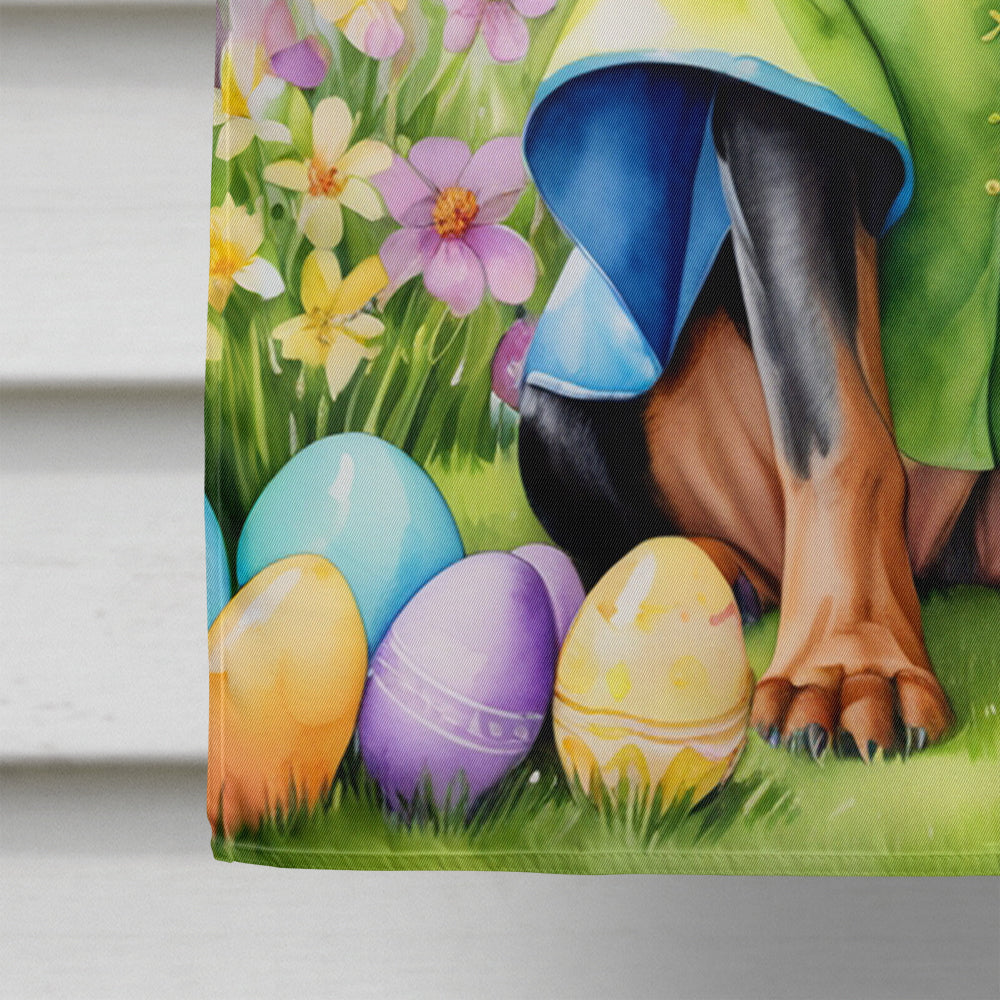 Black and Tan Coonhound Easter Egg Hunt House Flag