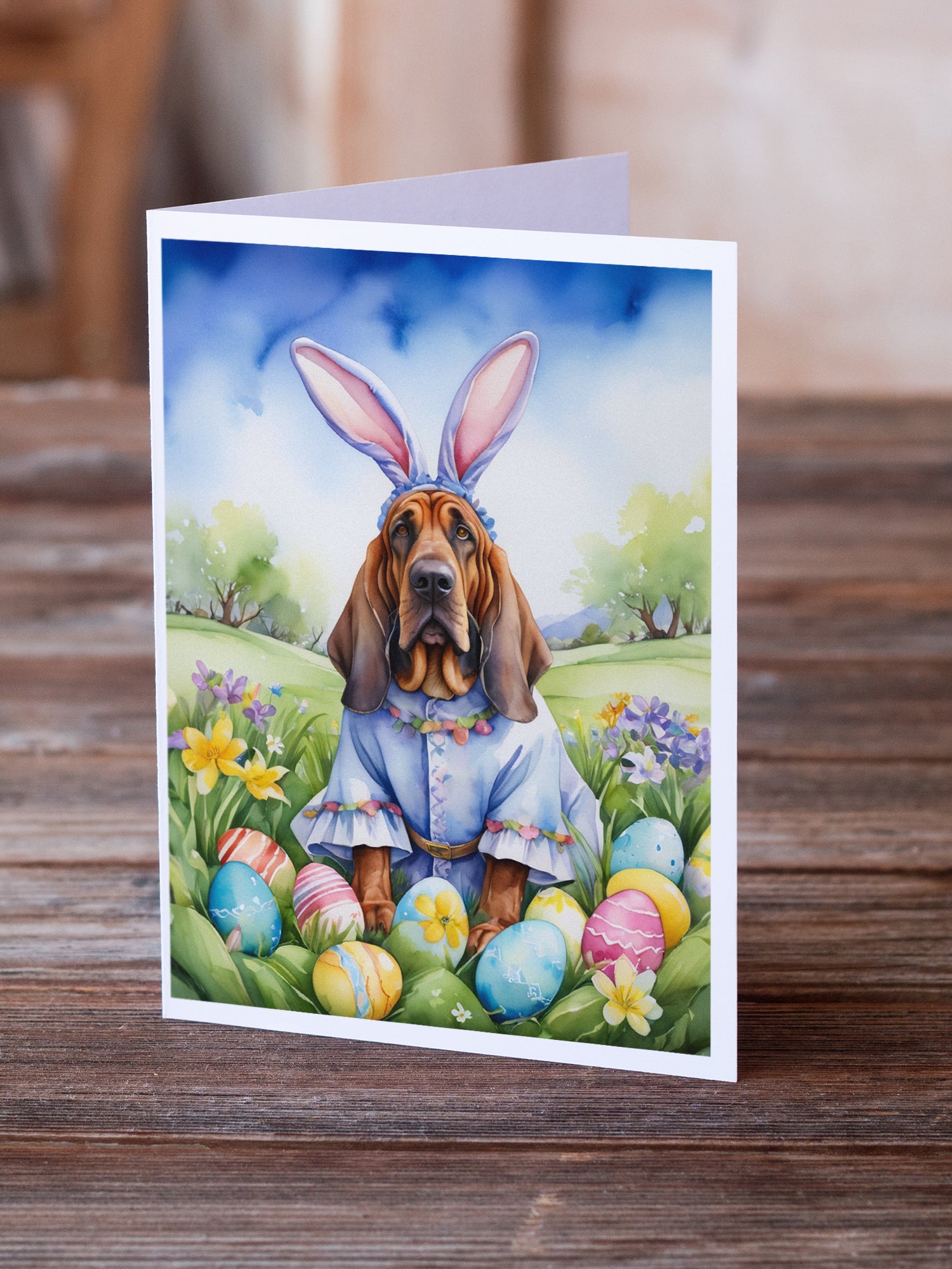 Buy this Bloodhound Easter Egg Hunt Greeting Cards Pack of 8