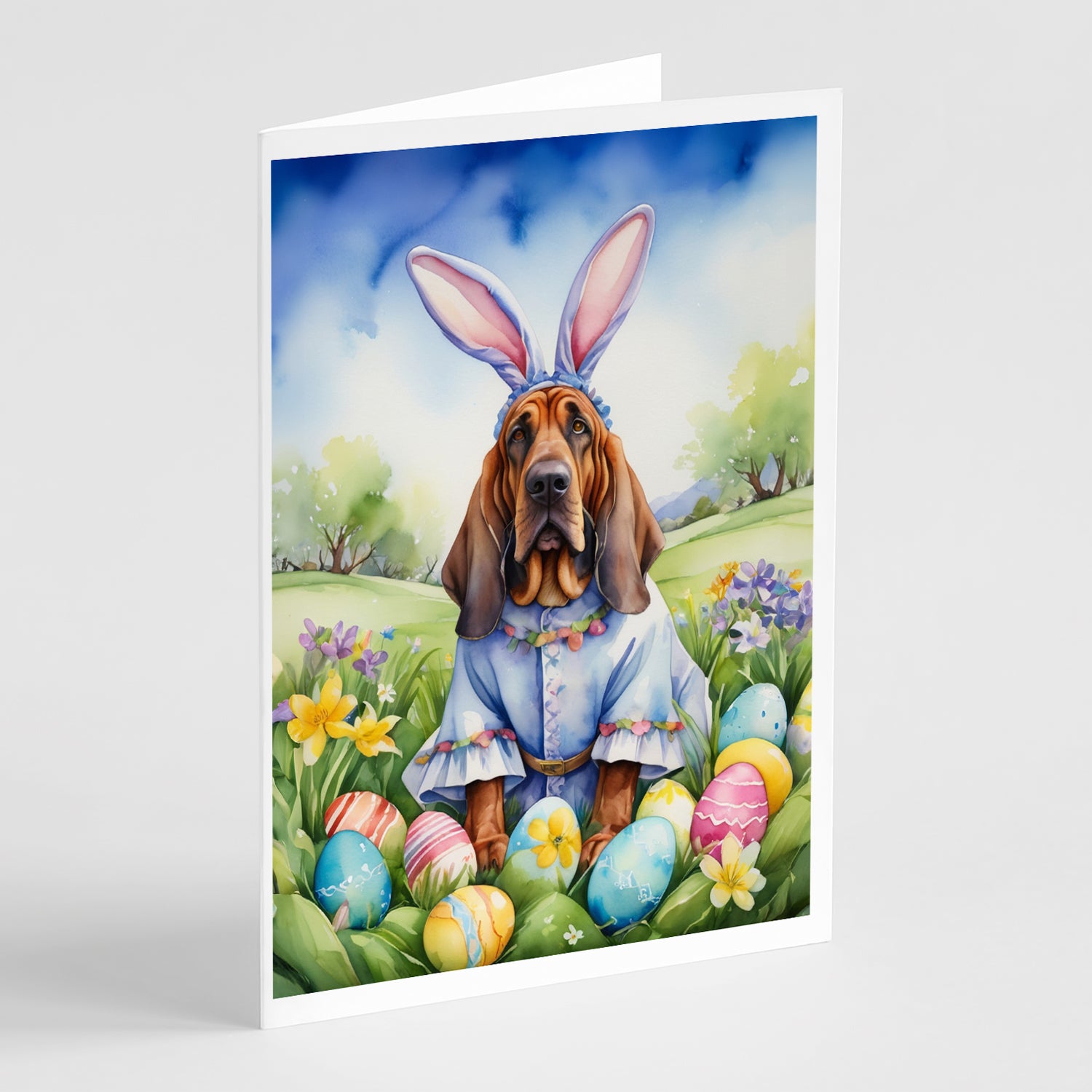 Buy this Bloodhound Easter Egg Hunt Greeting Cards Pack of 8