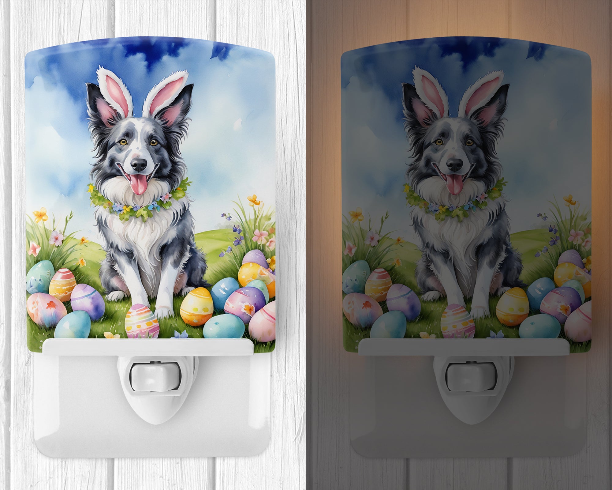 Buy this Border Collie Easter Egg Hunt Ceramic Night Light