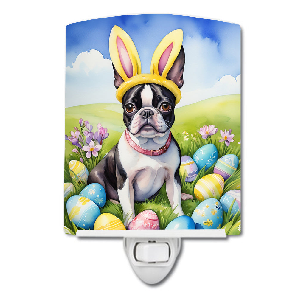 Buy this Boston Terrier Easter Egg Hunt Ceramic Night Light