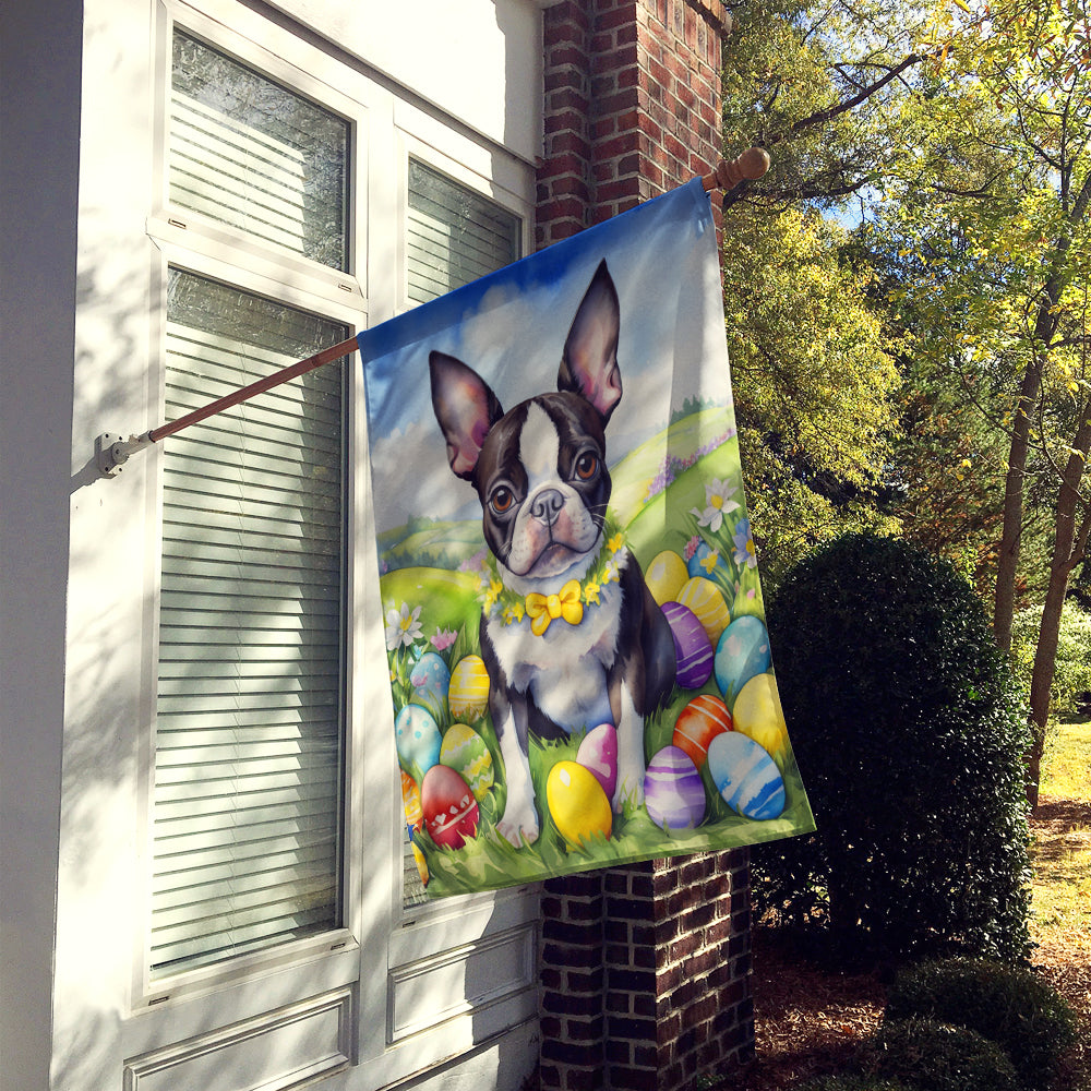 Boston Terrier Easter Egg Hunt House Flag