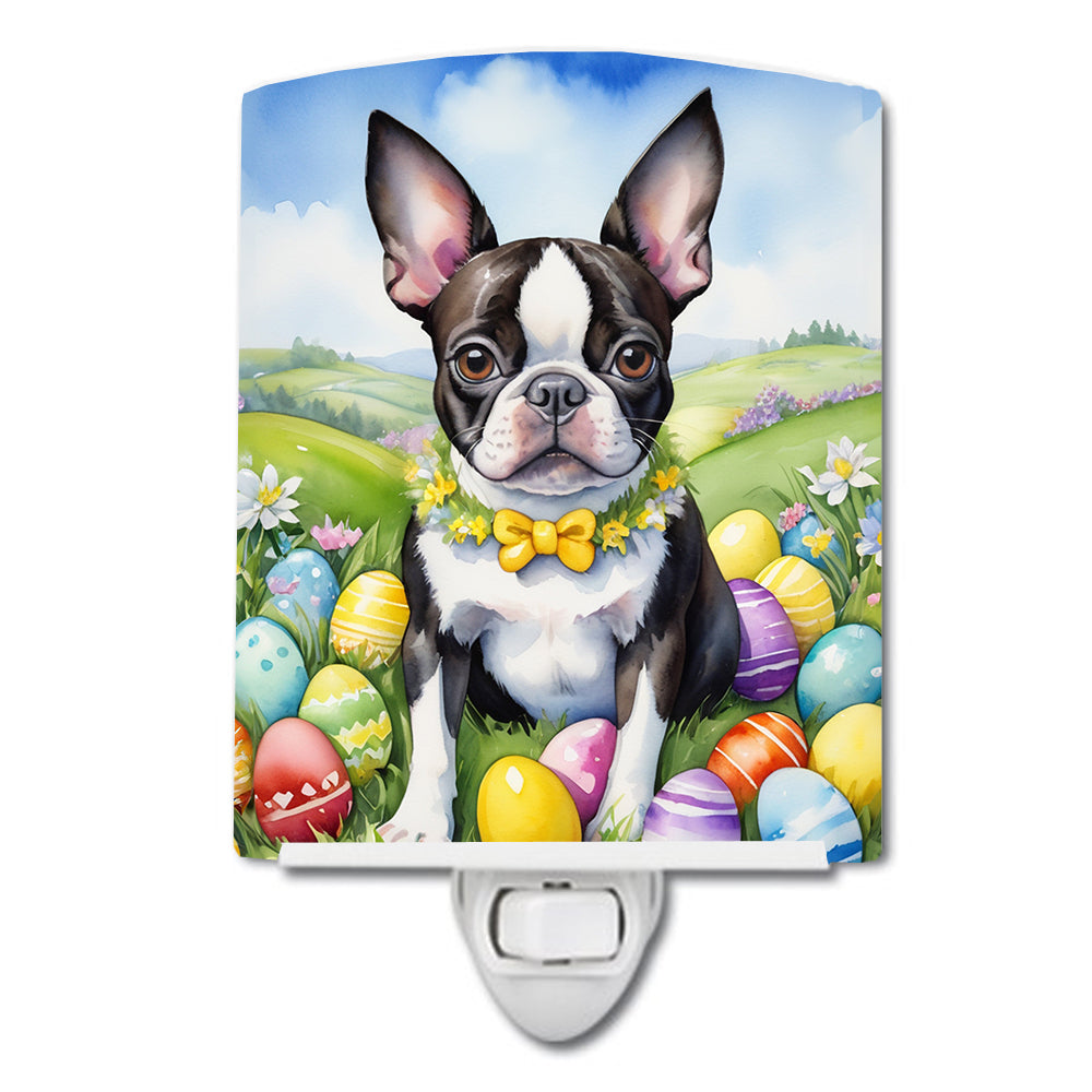 Buy this Boston Terrier Easter Egg Hunt Ceramic Night Light