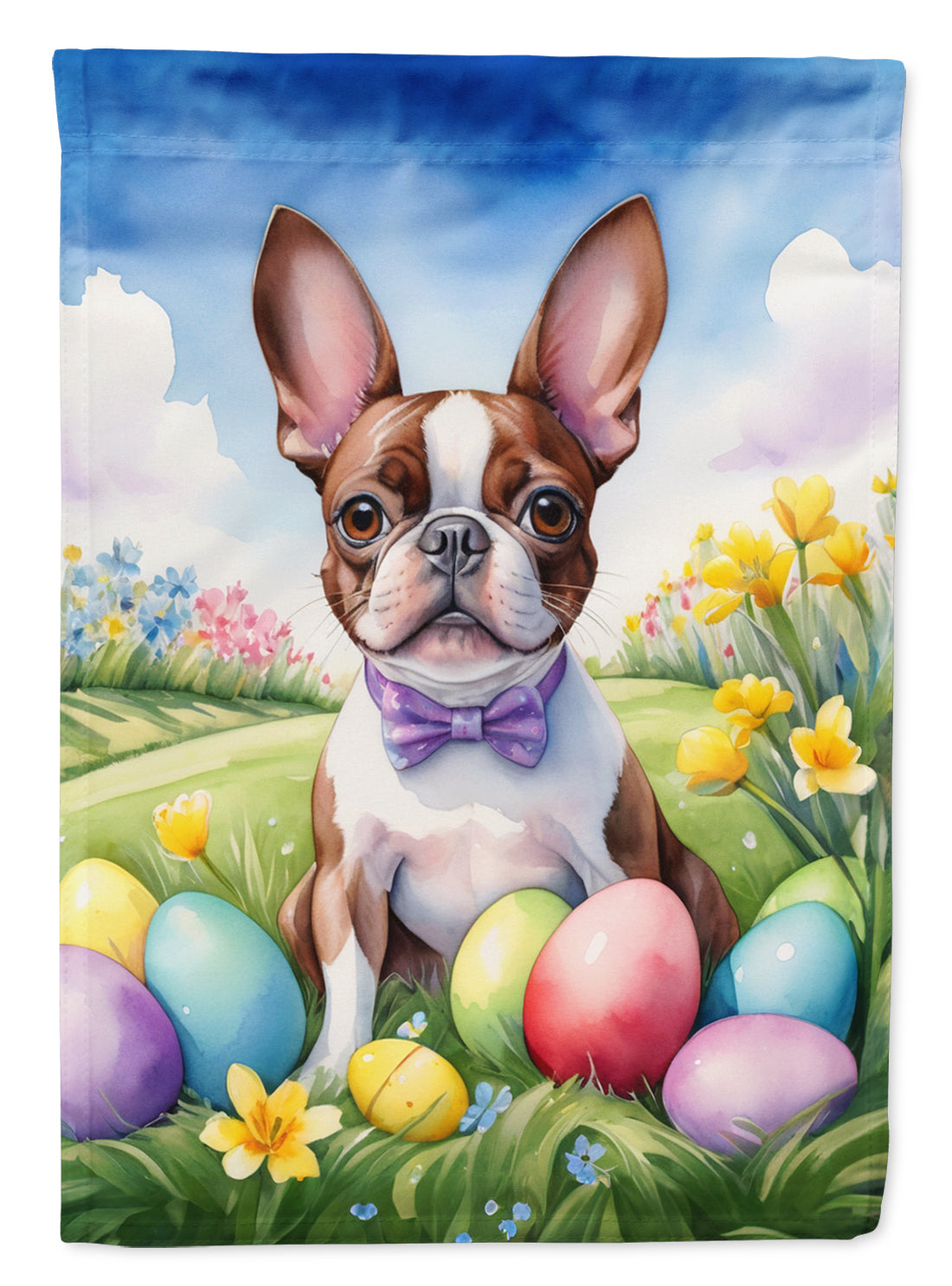 Buy this Boston Terrier Easter Egg Hunt Garden Flag