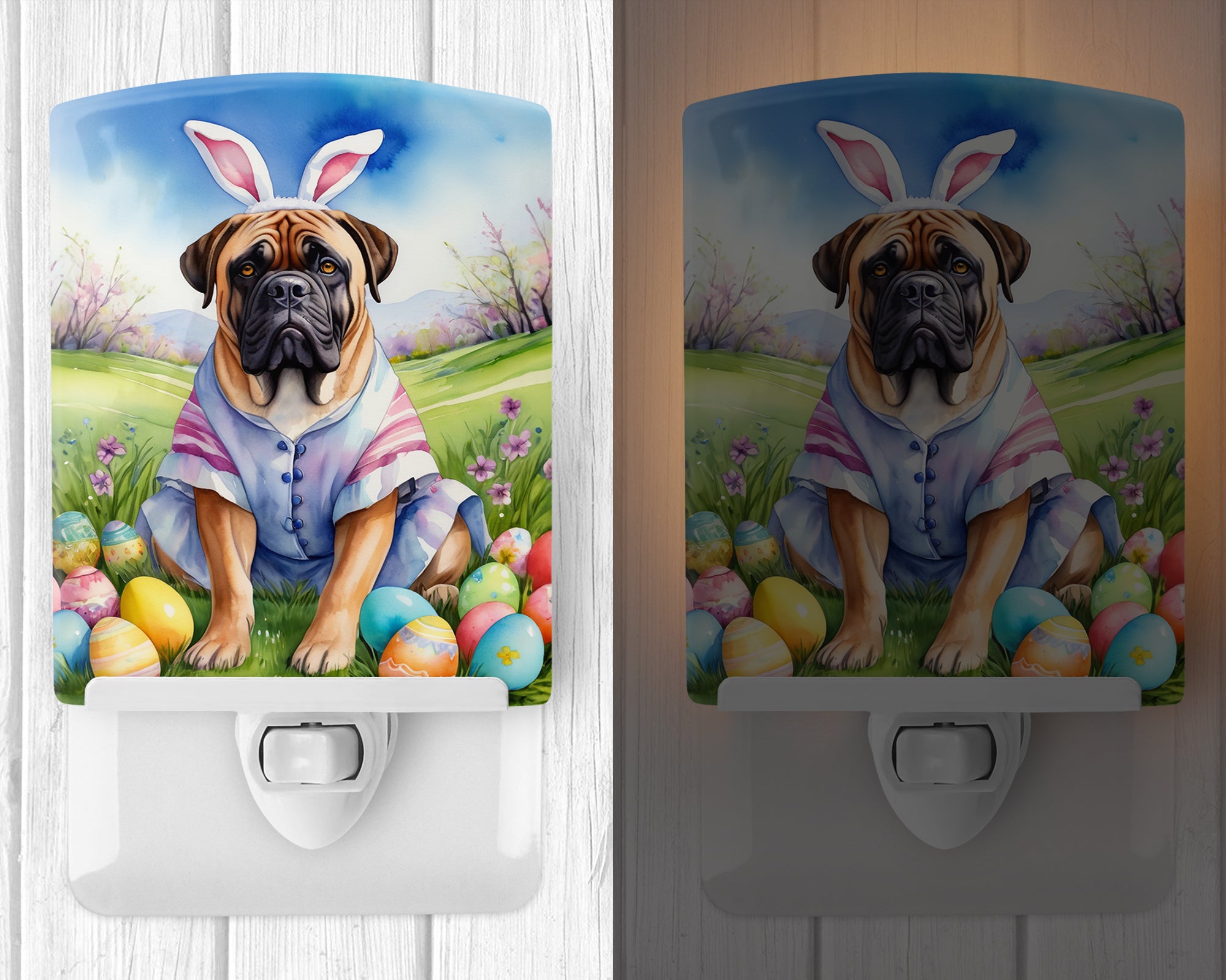 Buy this Bullmastiff Easter Egg Hunt Ceramic Night Light