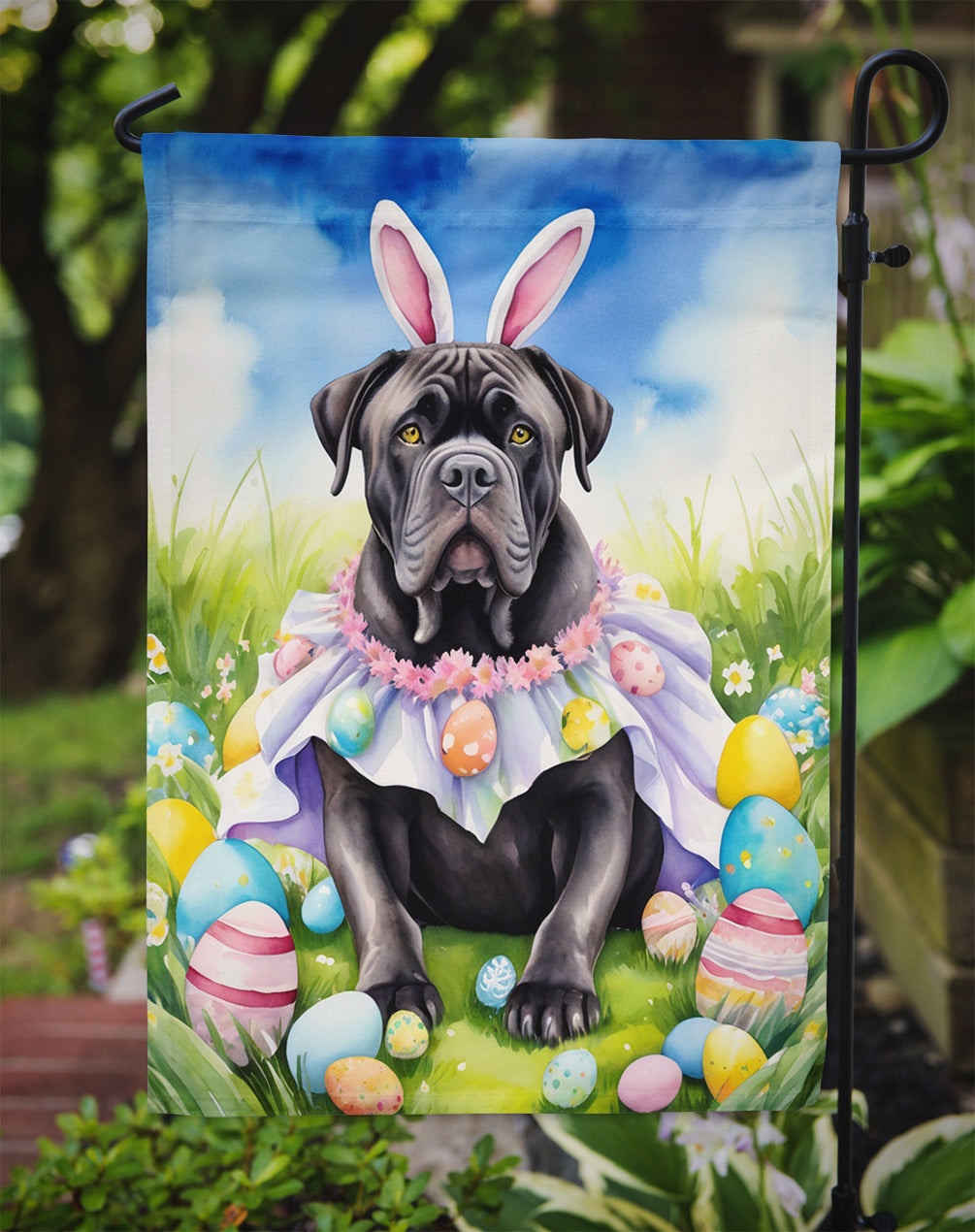 Cane Corso Easter Egg Hunt Garden Flag