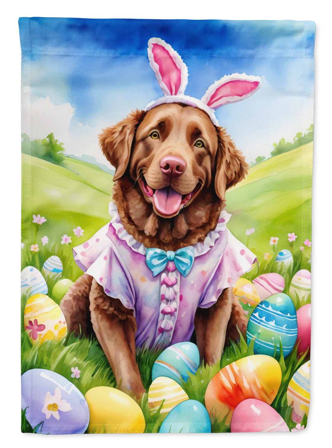 Buy this Chesapeake Bay Retriever Easter Egg Hunt House Flag