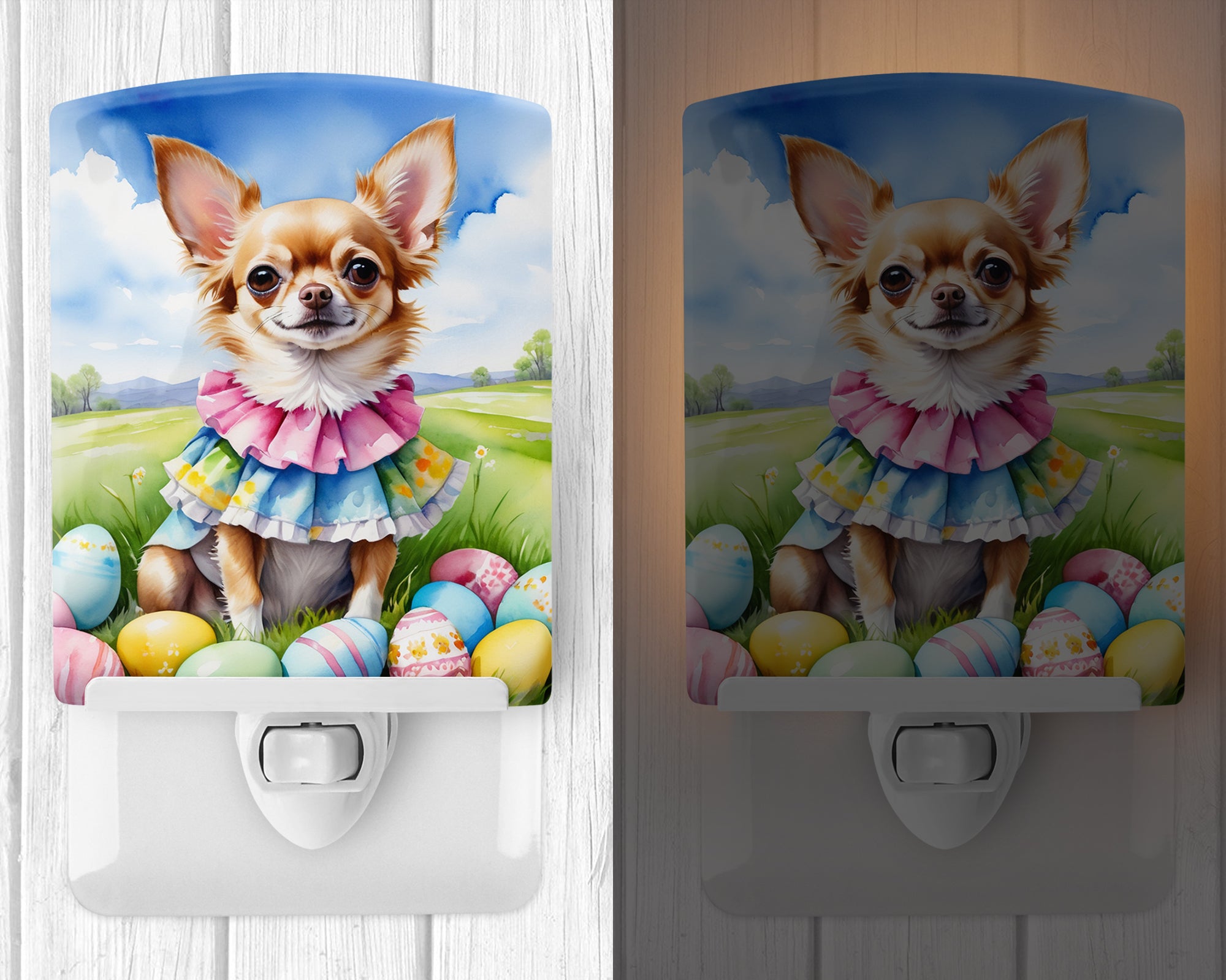 Buy this Chihuahua Easter Egg Hunt Ceramic Night Light