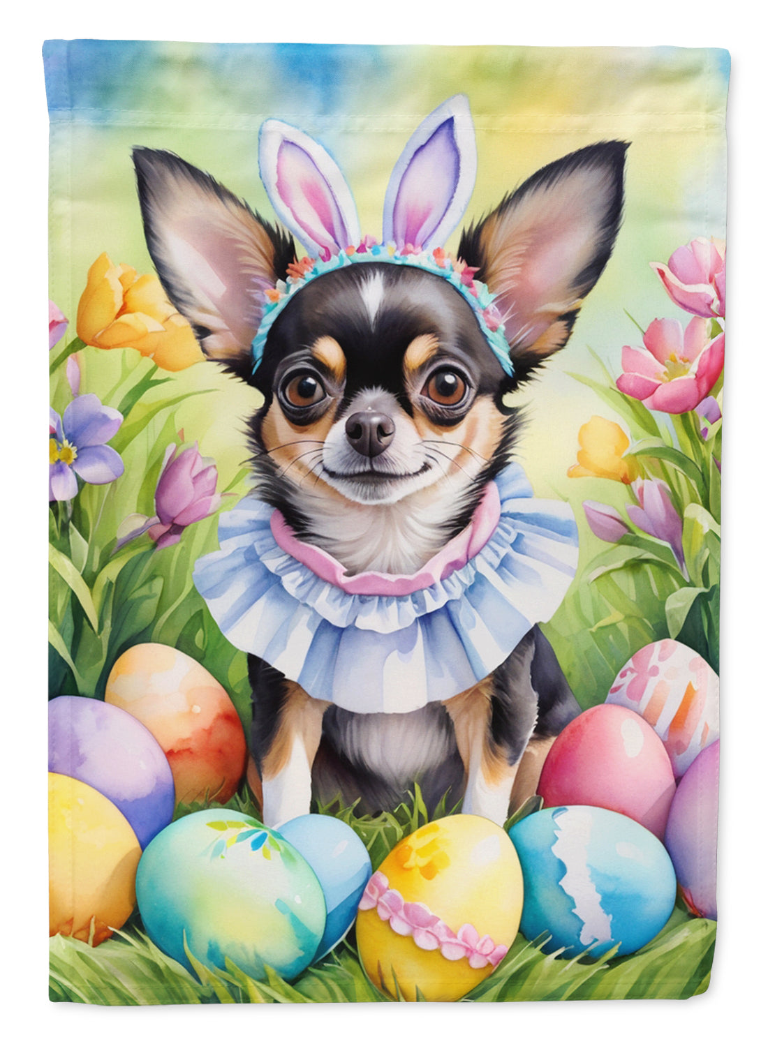 Buy this Chihuahua Easter Egg Hunt House Flag