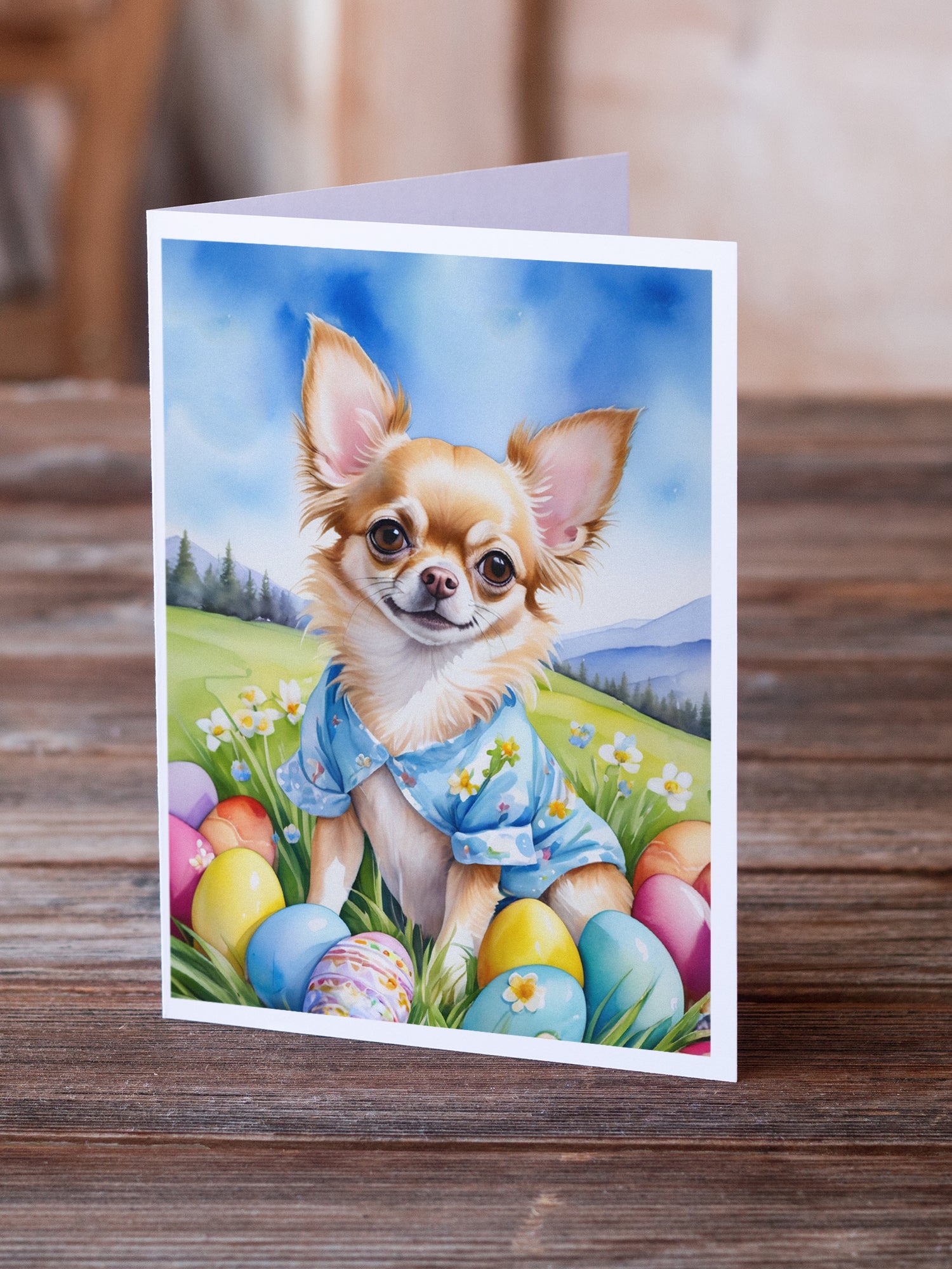 Buy this Chihuahua Easter Egg Hunt Greeting Cards Pack of 8