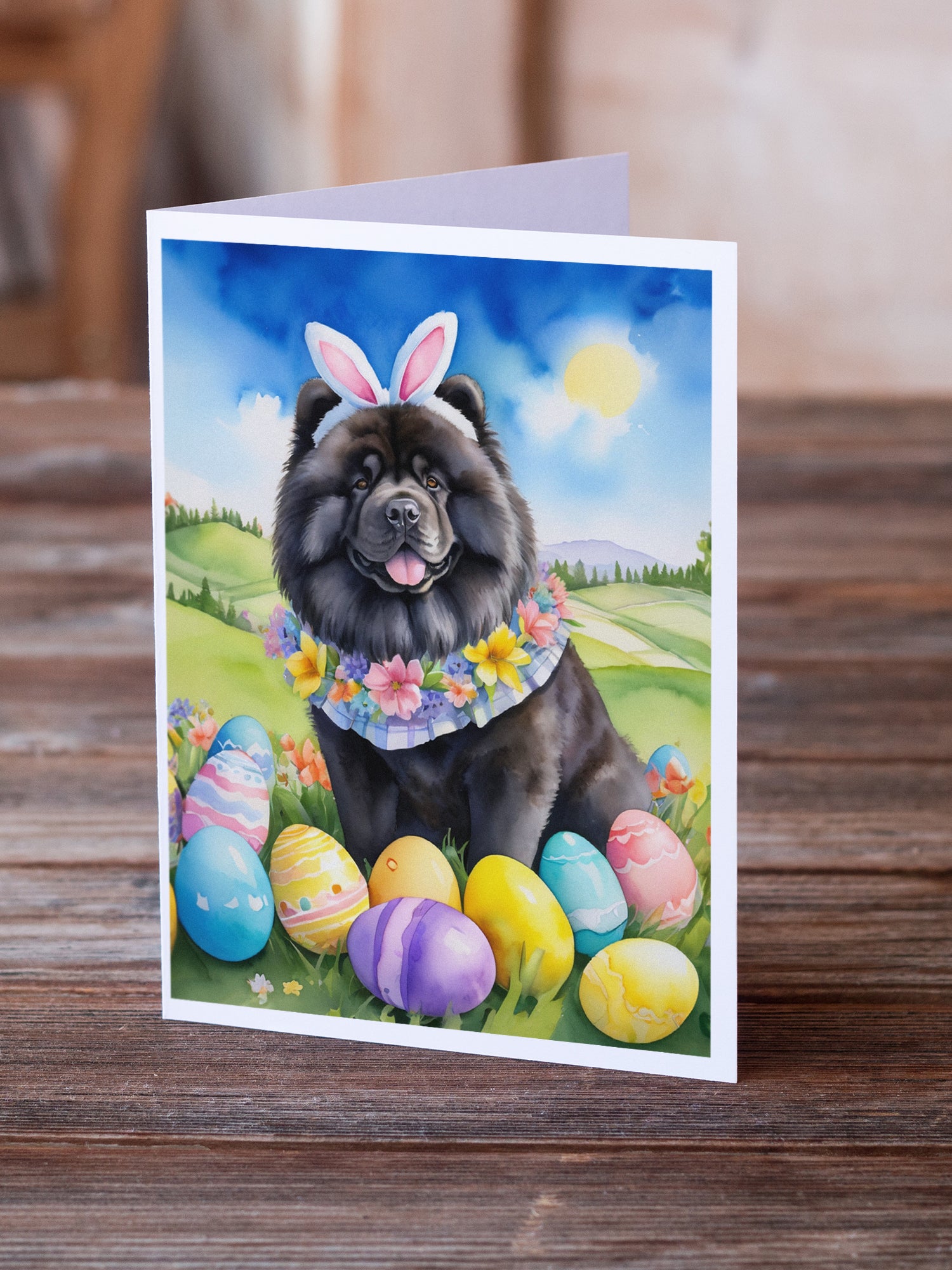 Buy this Chow Chow Easter Egg Hunt Greeting Cards Pack of 8