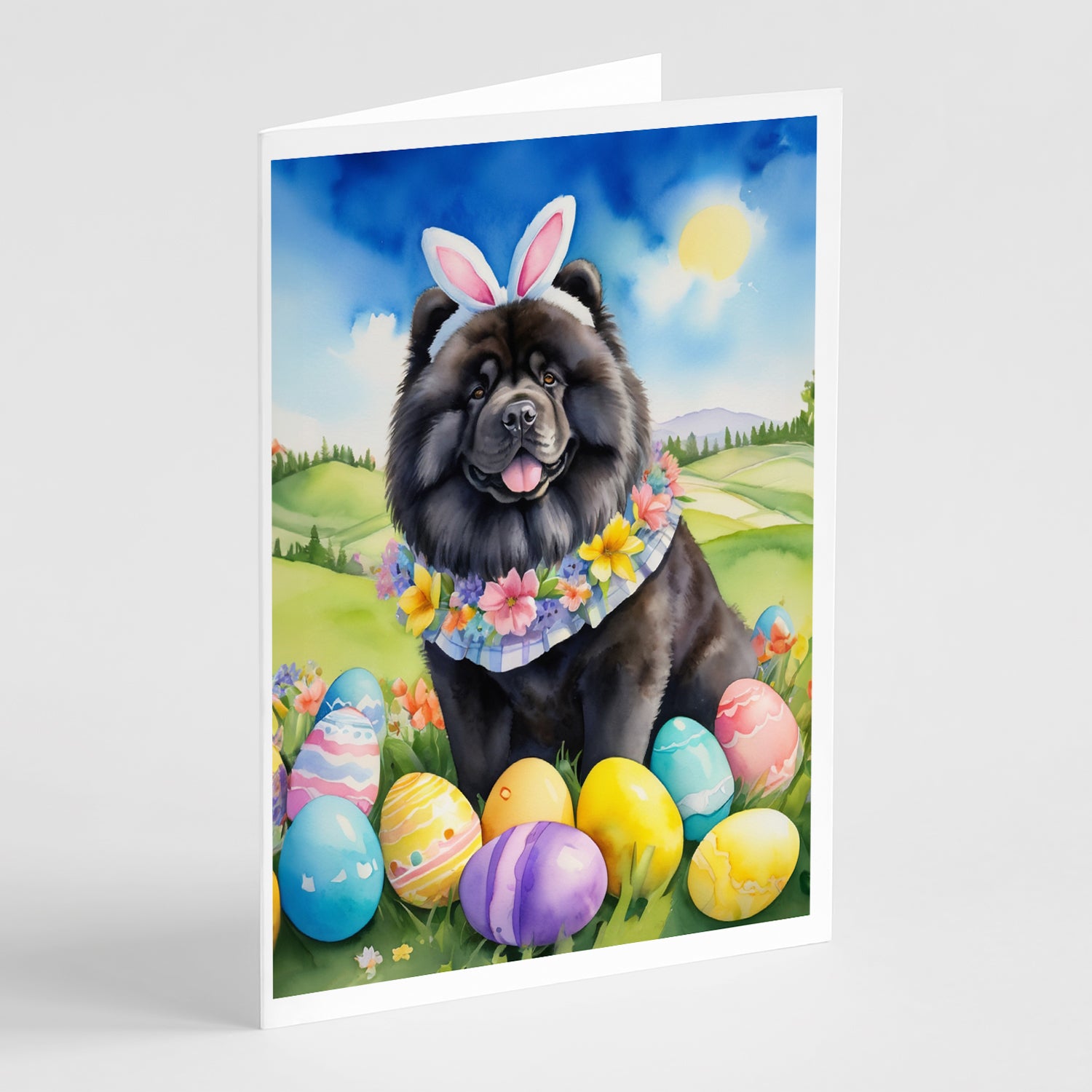 Buy this Chow Chow Easter Egg Hunt Greeting Cards Pack of 8