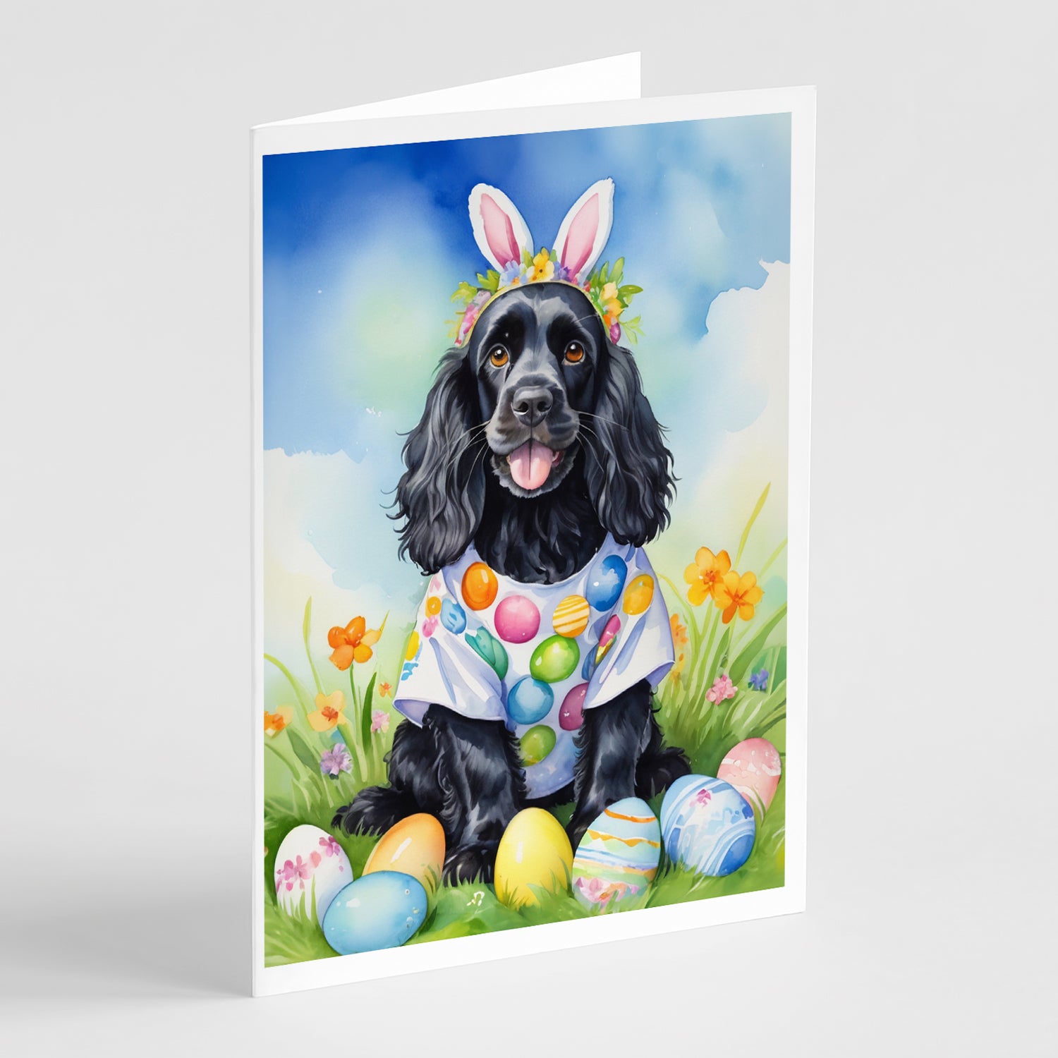 Buy this Cocker Spaniel Easter Egg Hunt Greeting Cards Pack of 8