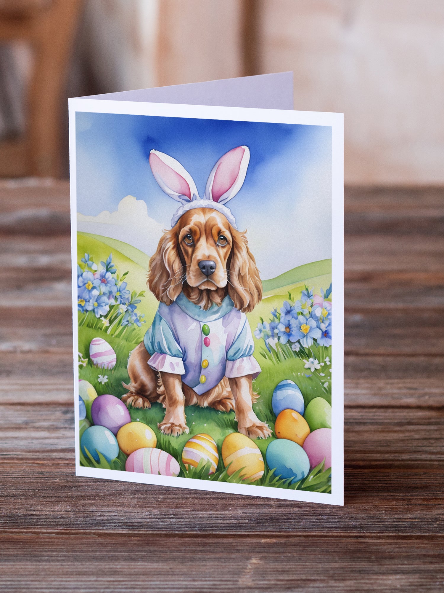 Buy this Cocker Spaniel Easter Egg Hunt Greeting Cards Pack of 8