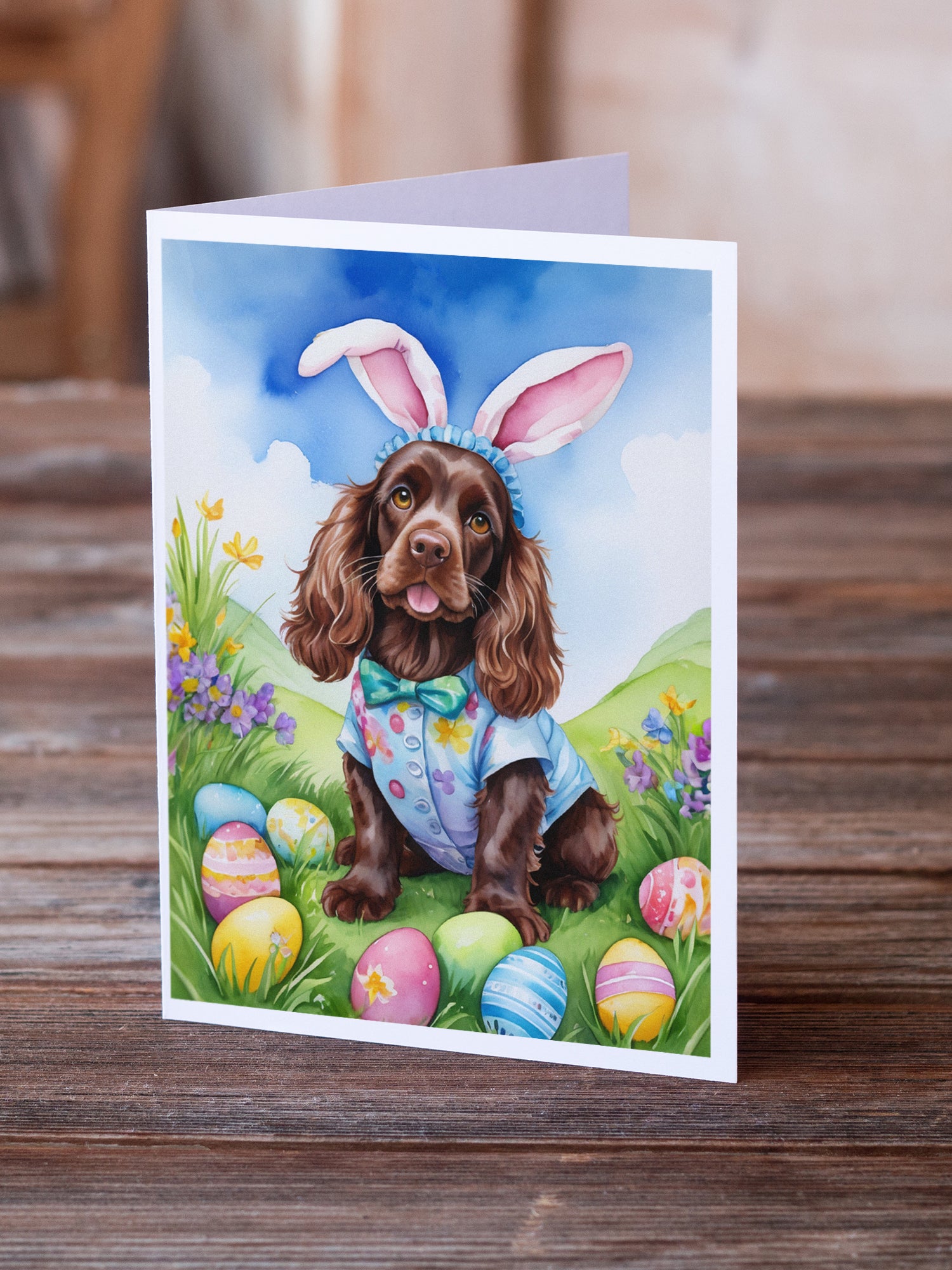 Buy this Cocker Spaniel Easter Egg Hunt Greeting Cards Pack of 8