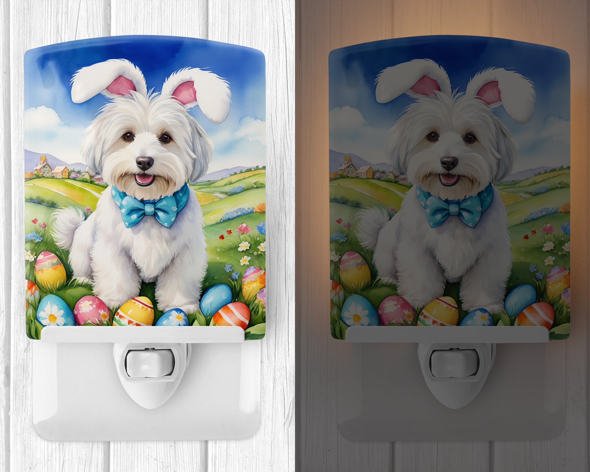 Buy this Coton de Tulear Easter Egg Hunt Ceramic Night Light