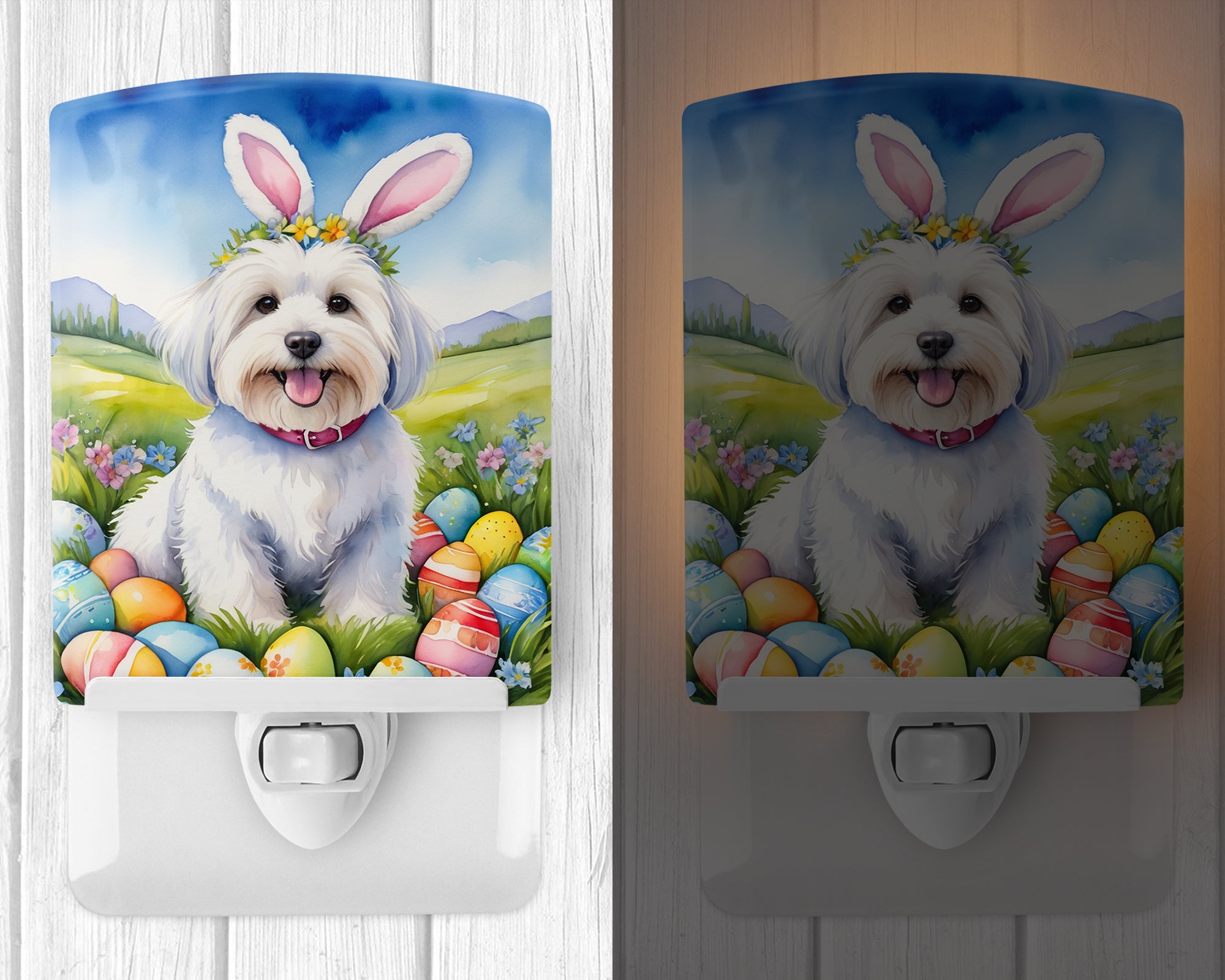 Buy this Coton de Tulear Easter Egg Hunt Ceramic Night Light