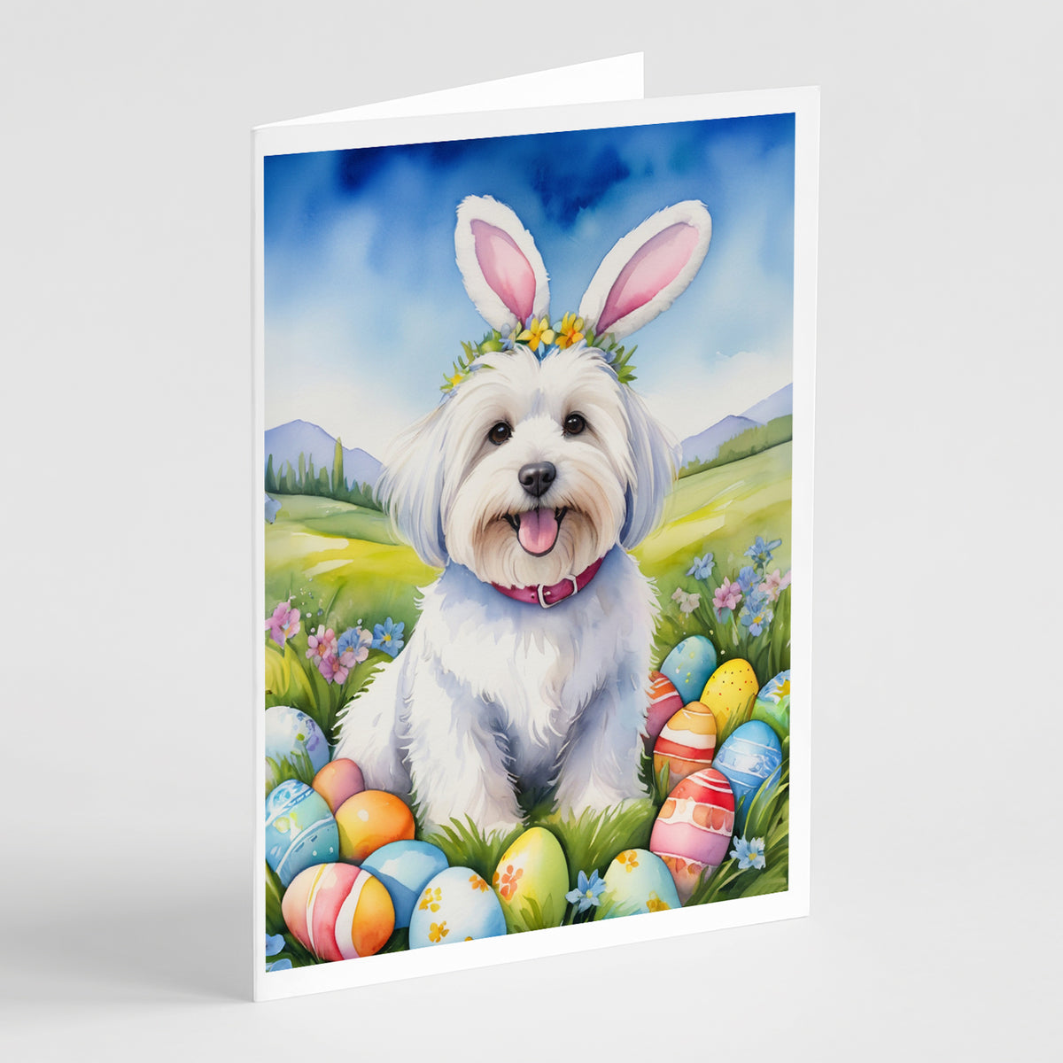 Buy this Coton de Tulear Easter Egg Hunt Greeting Cards Pack of 8