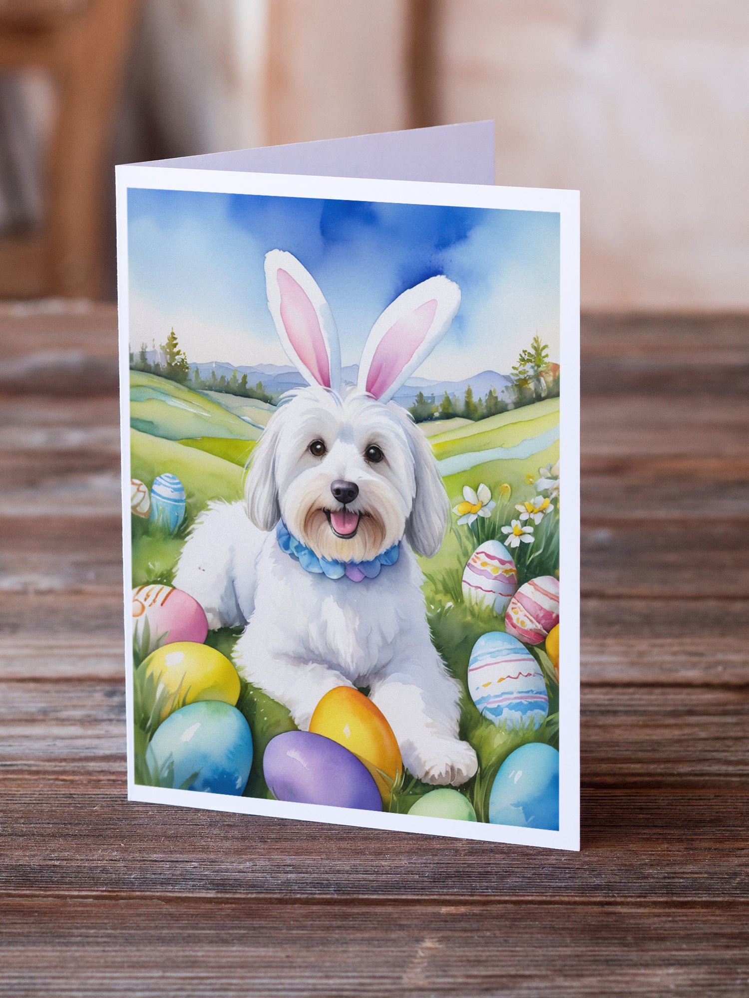 Buy this Coton de Tulear Easter Egg Hunt Greeting Cards Pack of 8